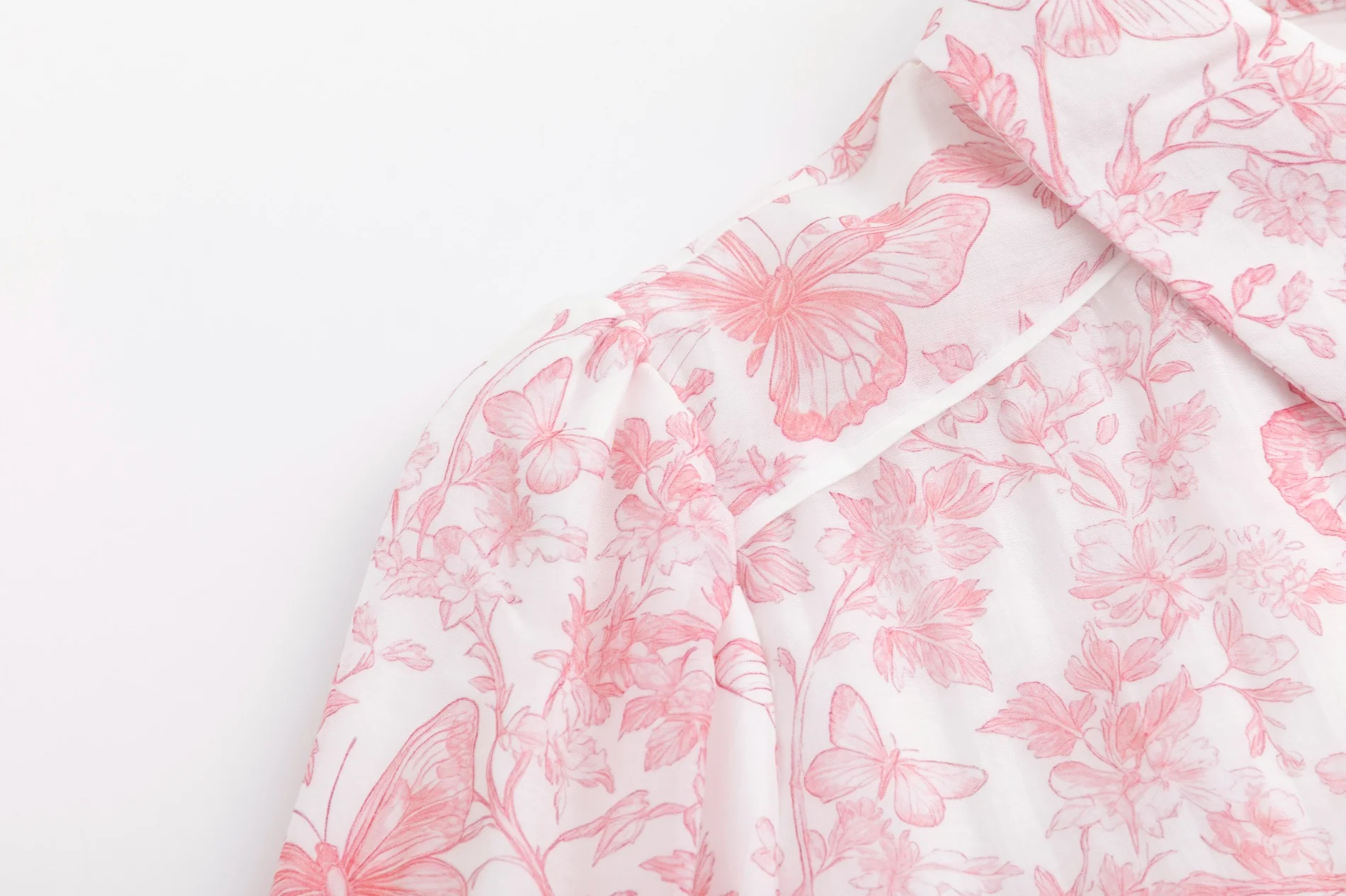 Pink Butterfly Printed Dress - Image 5