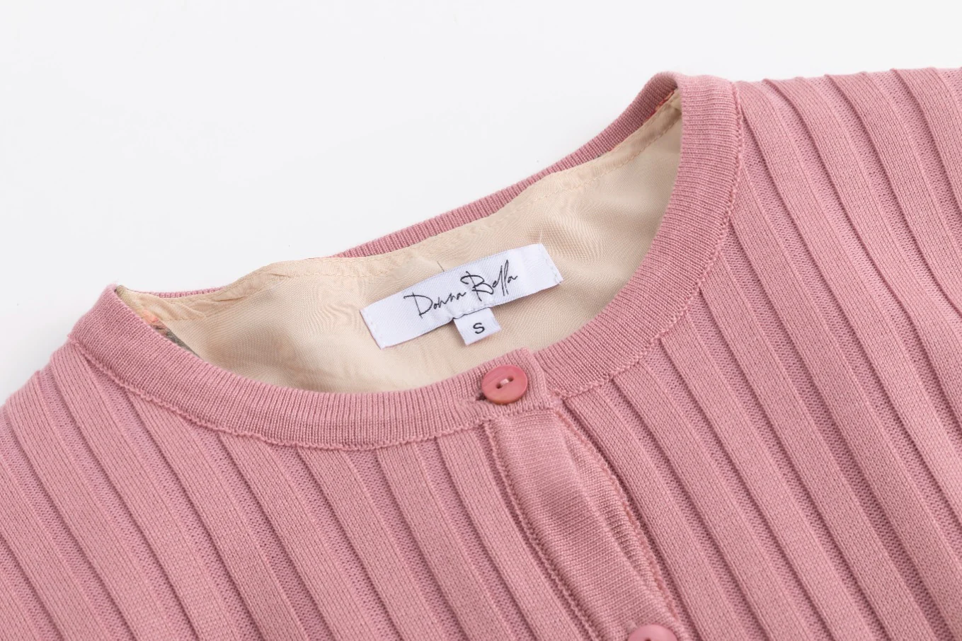 Pink Floral Dress With Knit Cardigan - Image 4