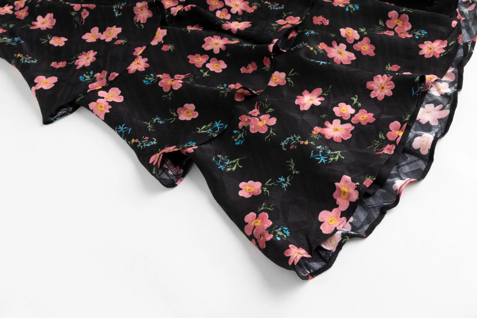 Pink Floral Layered Skirt - Image 5