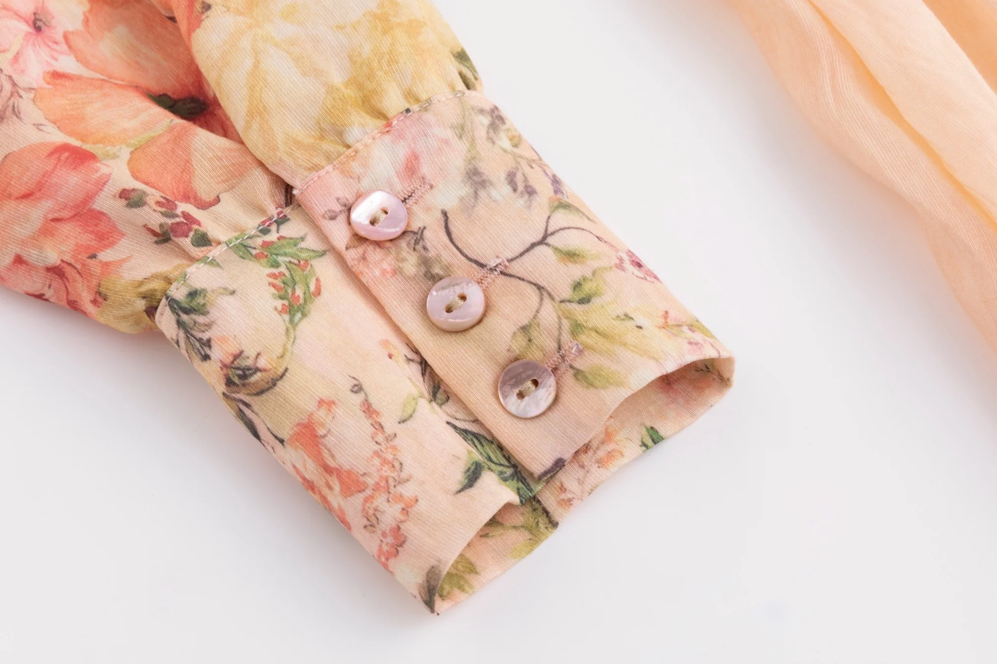Pink Floral Linen Dress - Image 4