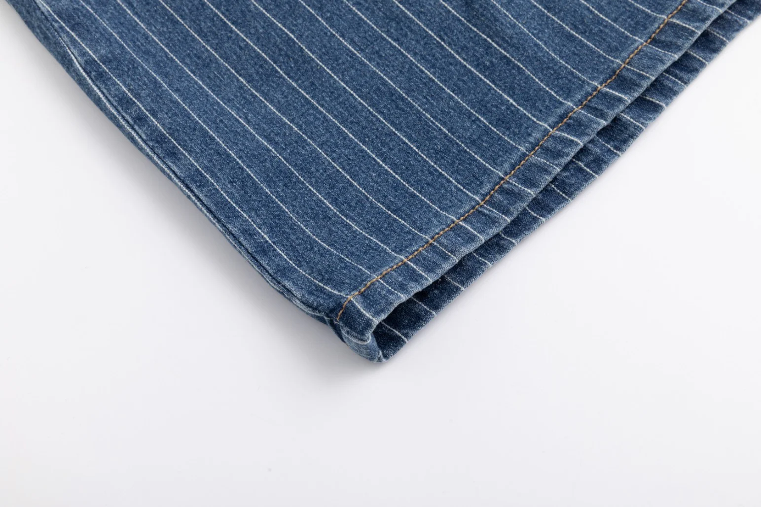 Pinstripe Denim Skirt - Blue Denim - Image 4