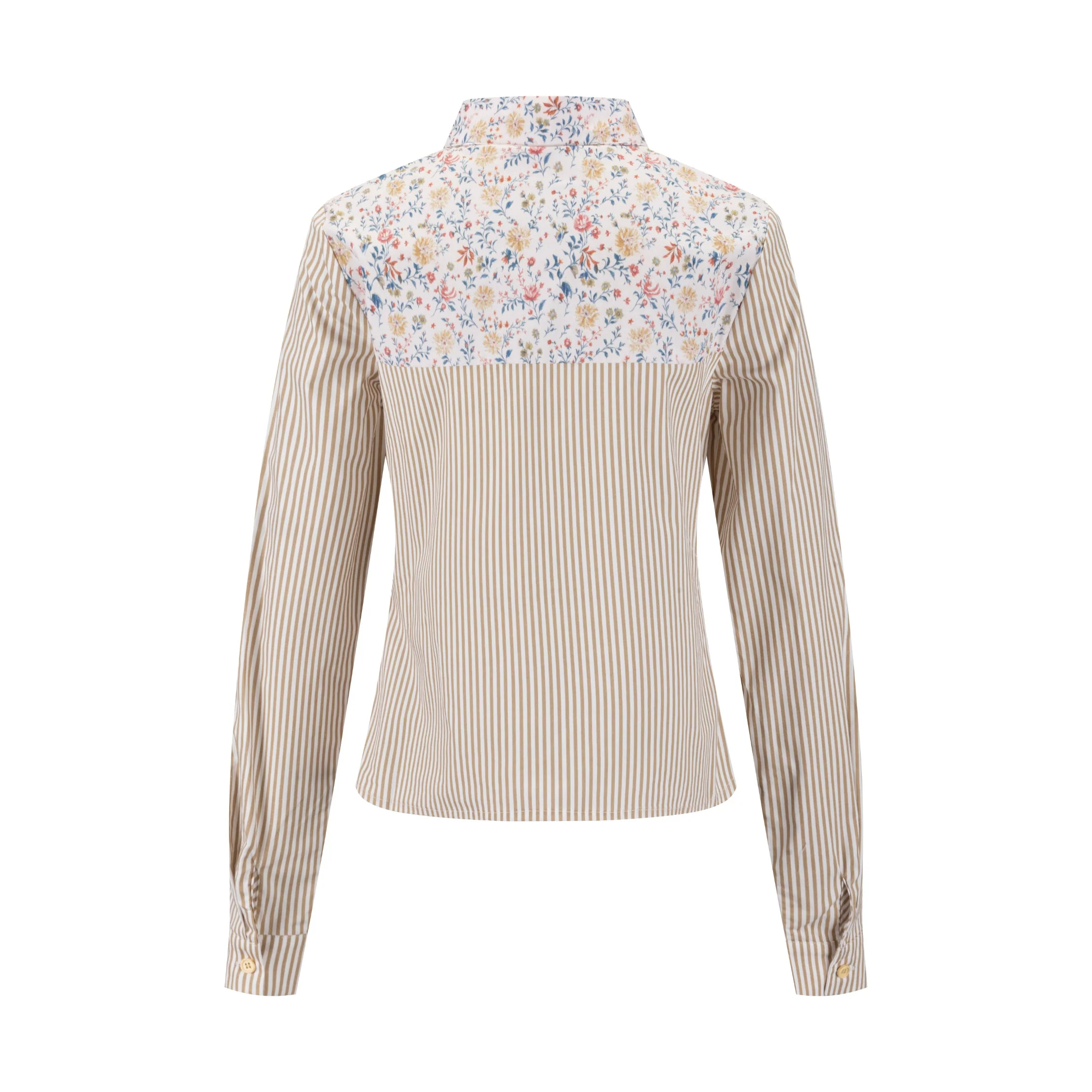 Pinstripe Floral Blouse - Image 8