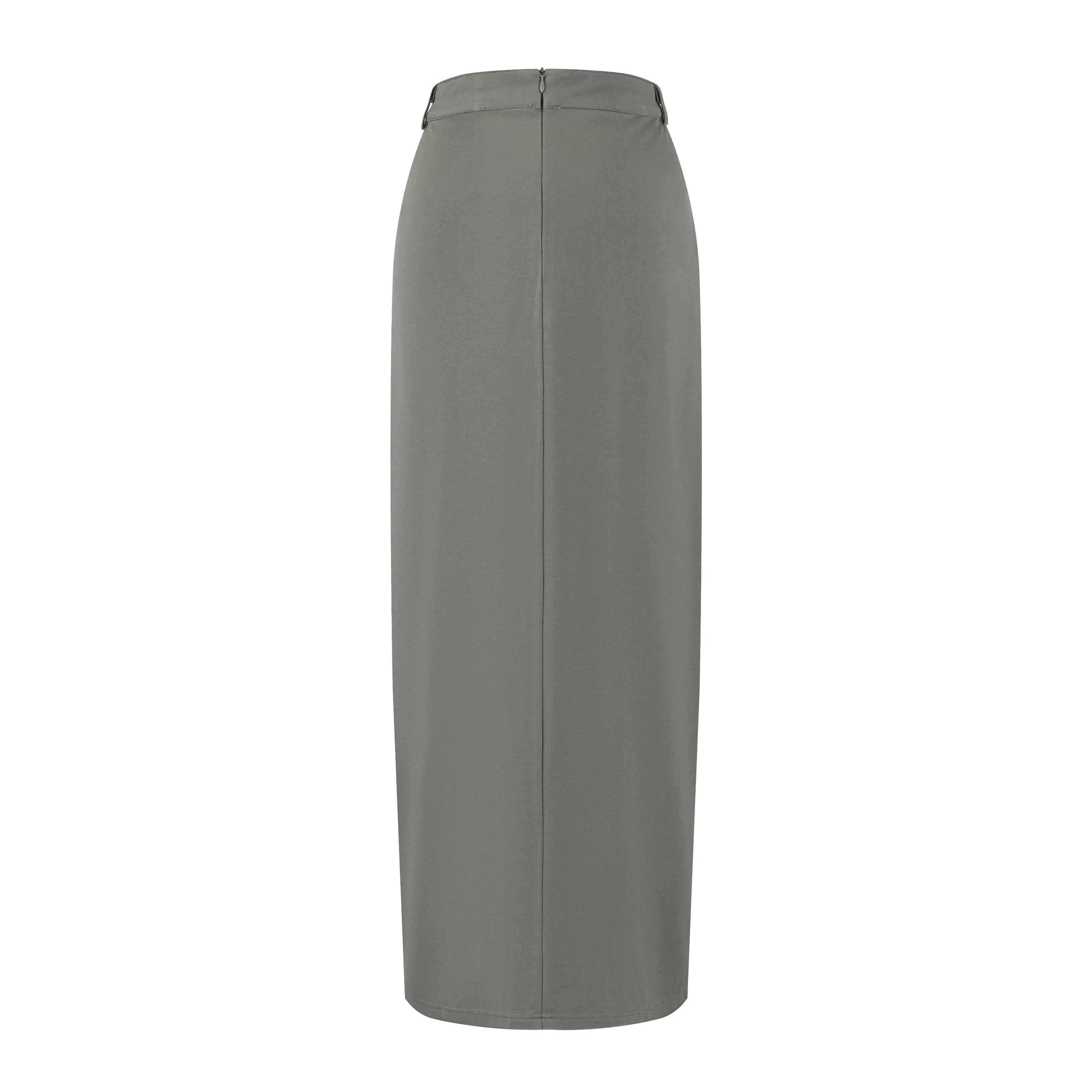 Piped Paneled Skirt - Green Moss - Image 3
