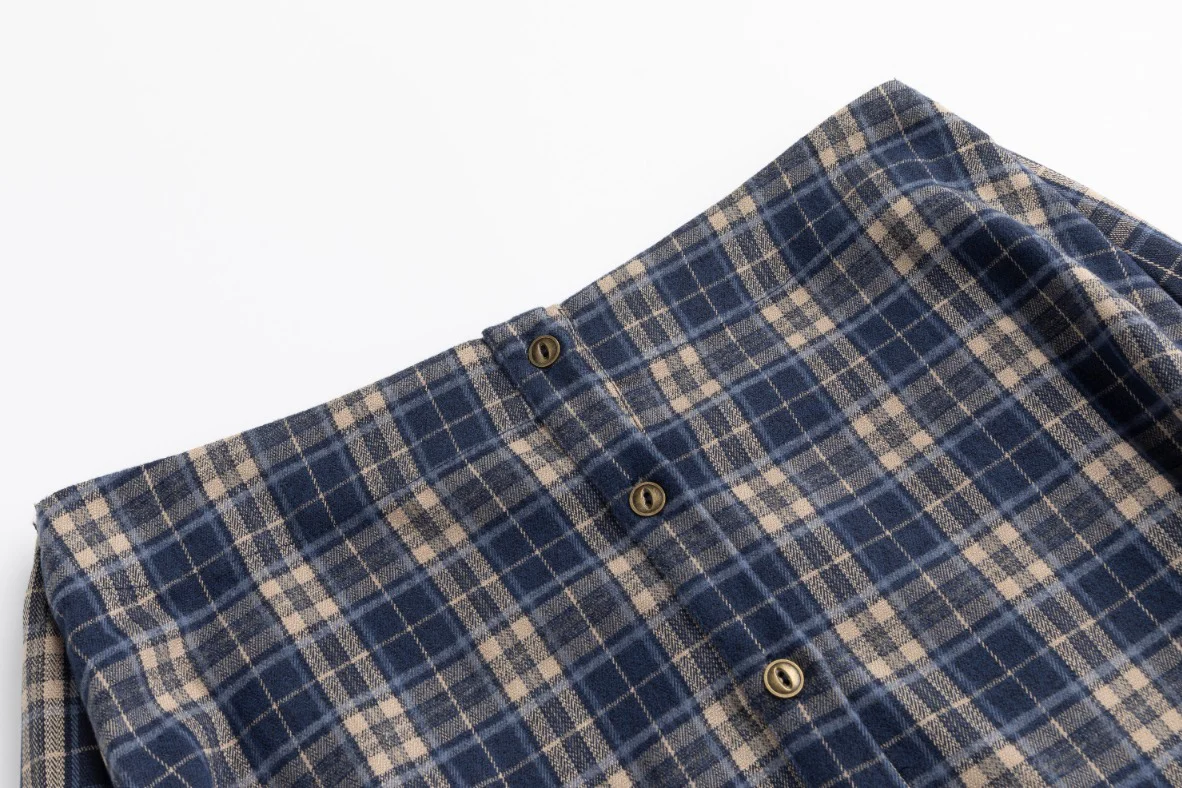 Plaid Tie Skirt - Blue - Image 5
