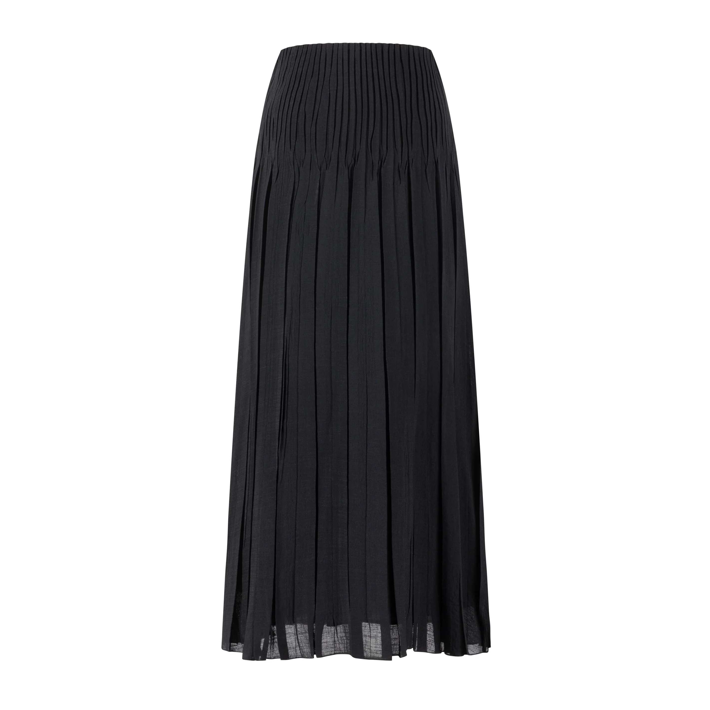 Pleated Chiffon Skirt - Black - Image 2