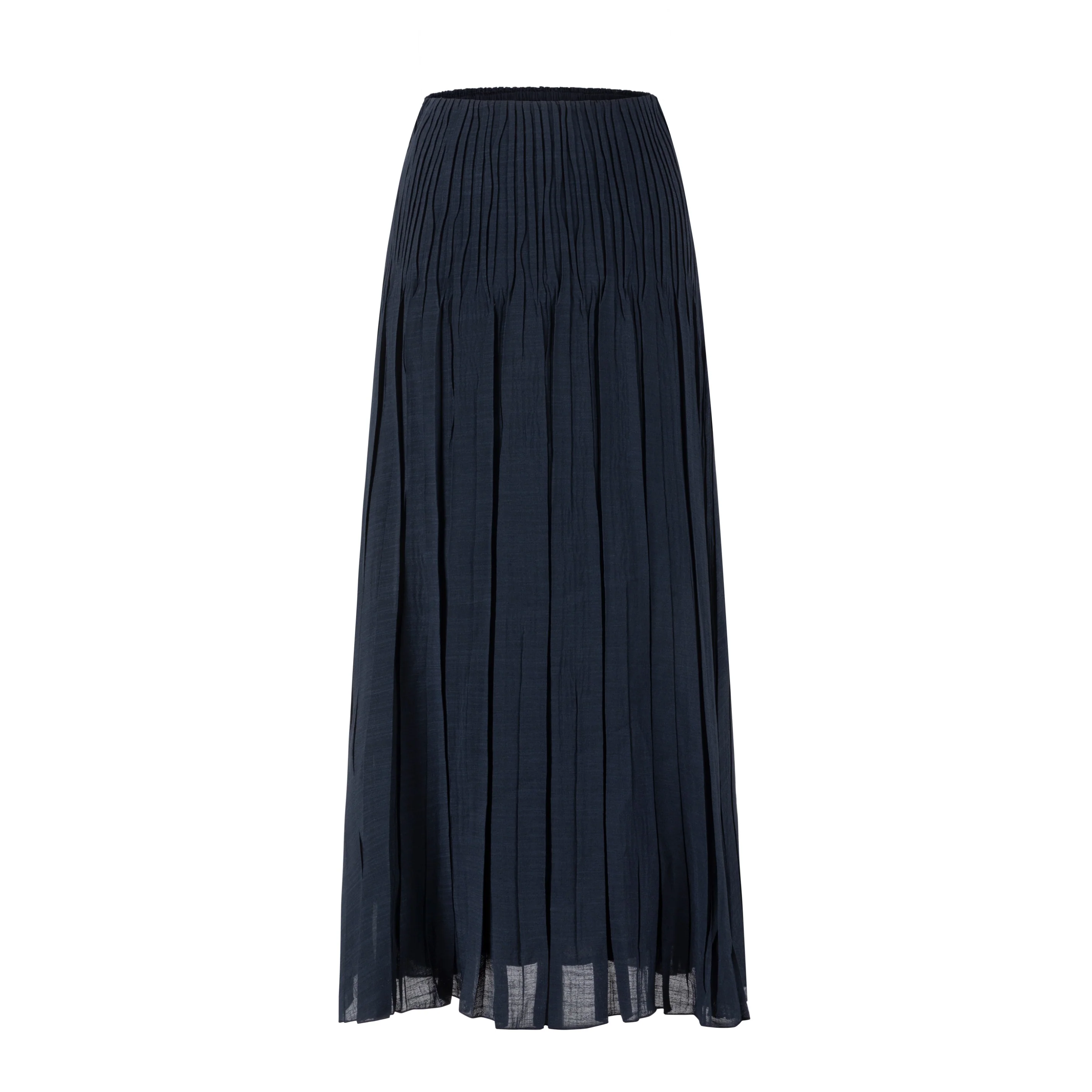 Pleated Chiffon Skirt - Dark Blue - Image 2