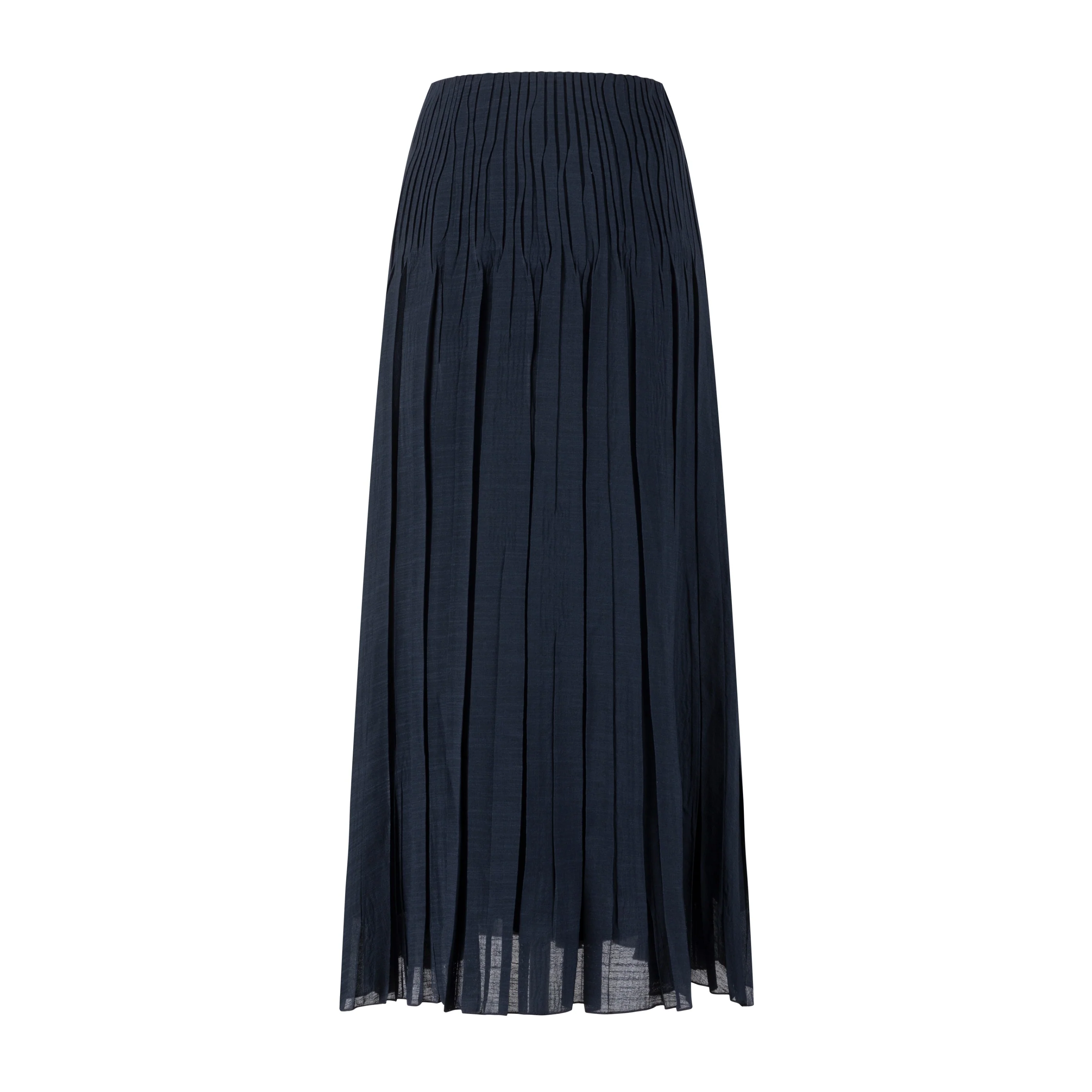 Pleated Chiffon Skirt - Dark Blue - Image 3
