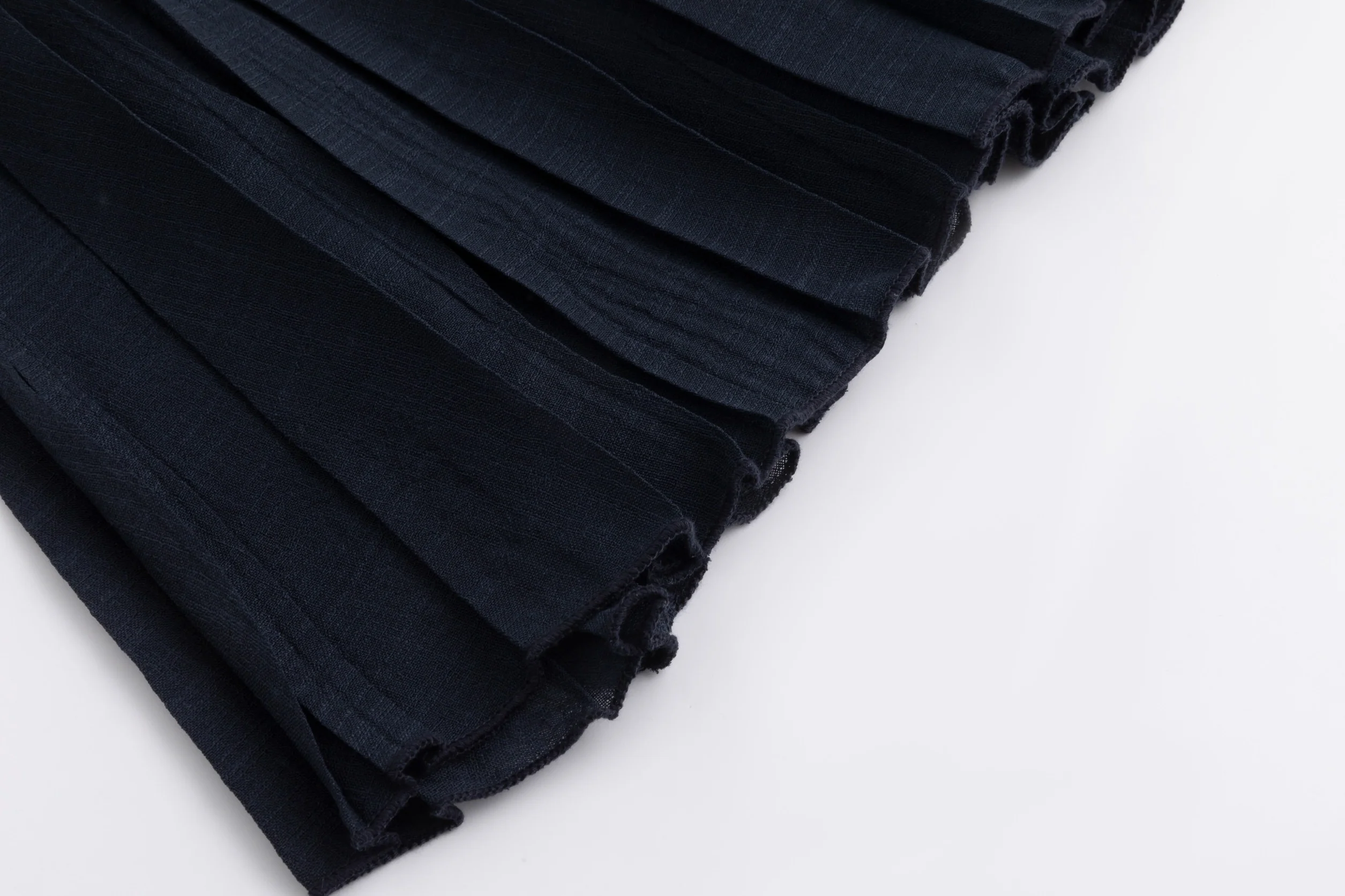 Pleated Chiffon Skirt - Dark Blue - Image 4