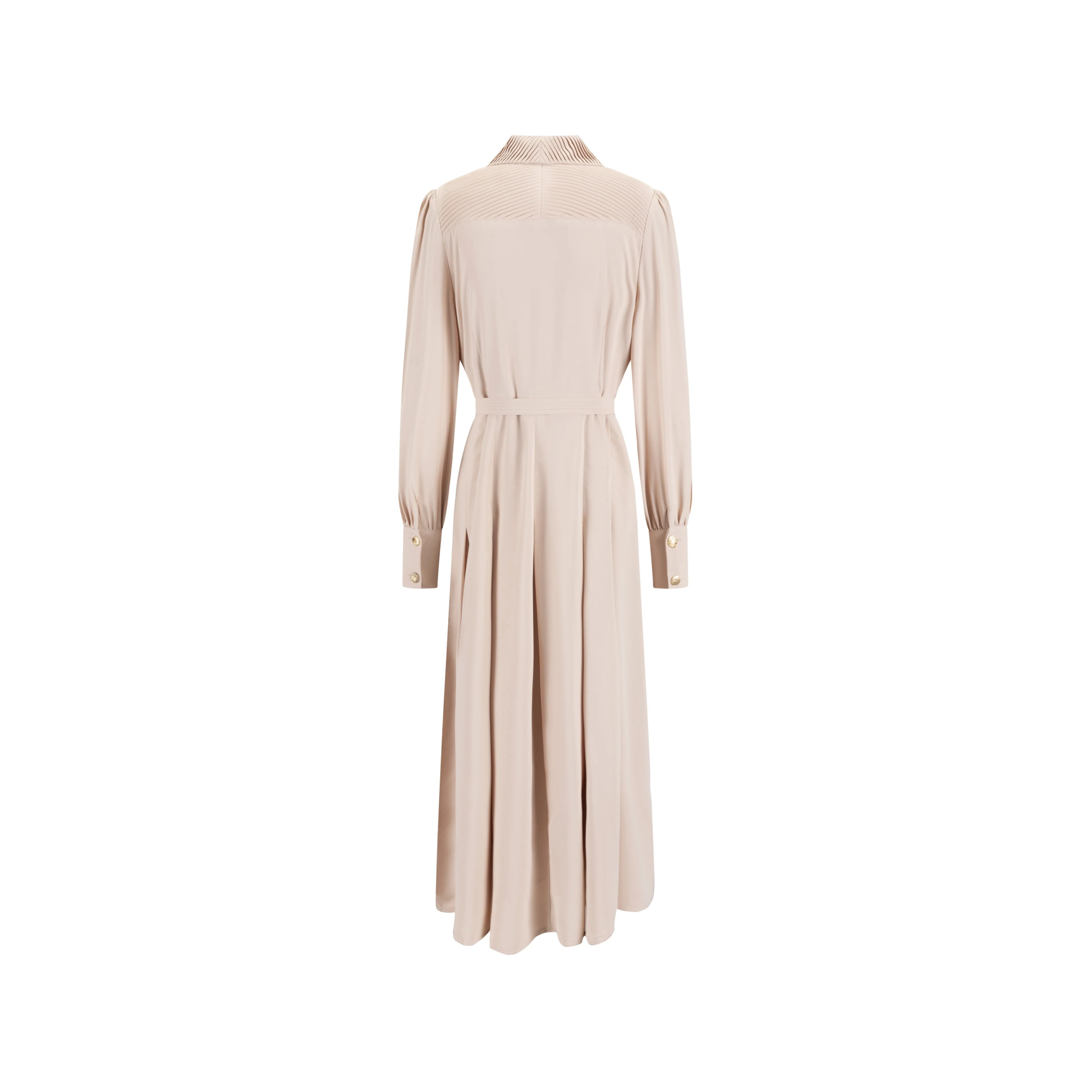 Pleated Dress With Details - Peach - Image 3