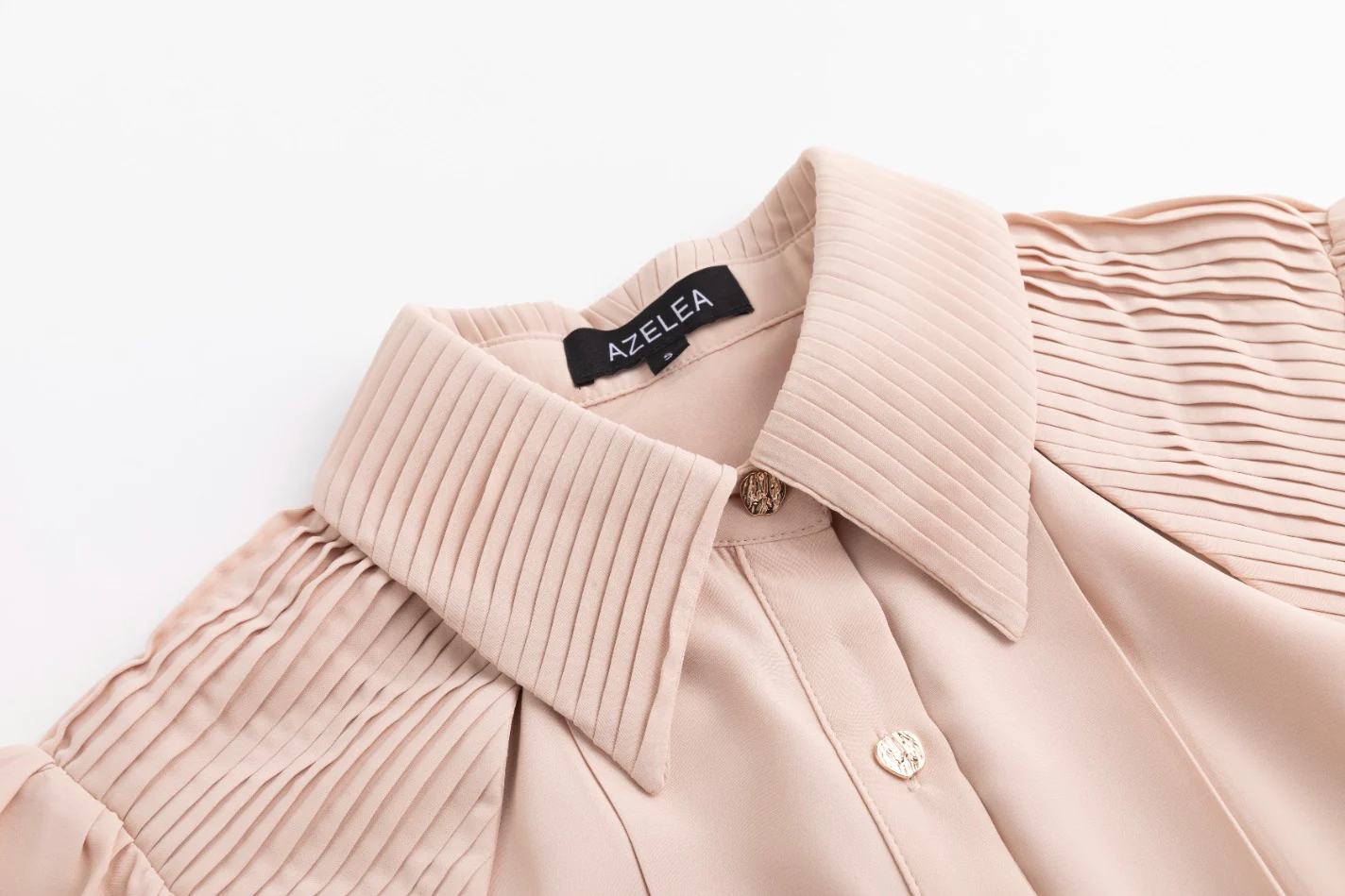 Pleated Dress With Details - Peach - Image 4