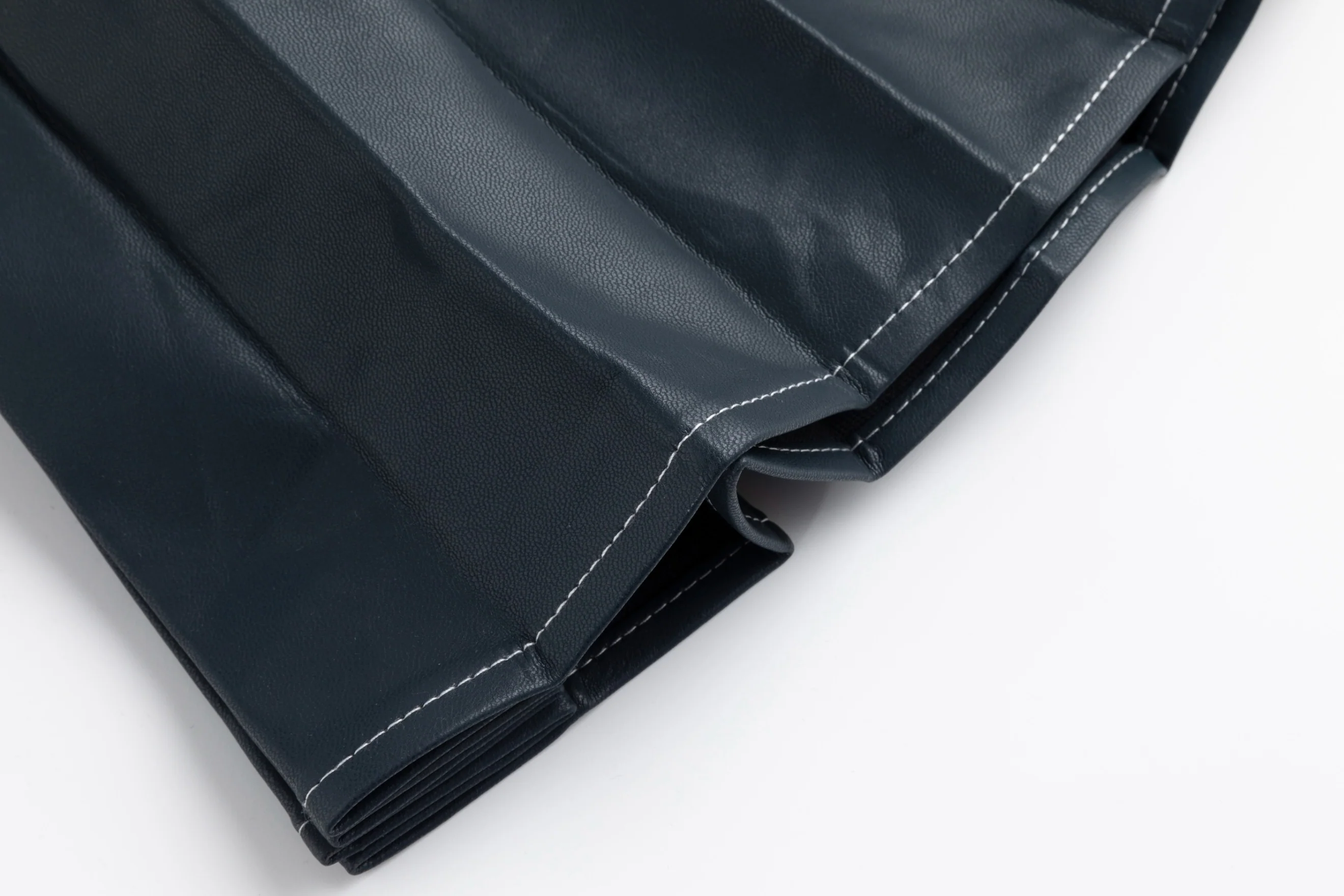Pleated Leather Jumper - Blue - Image 6