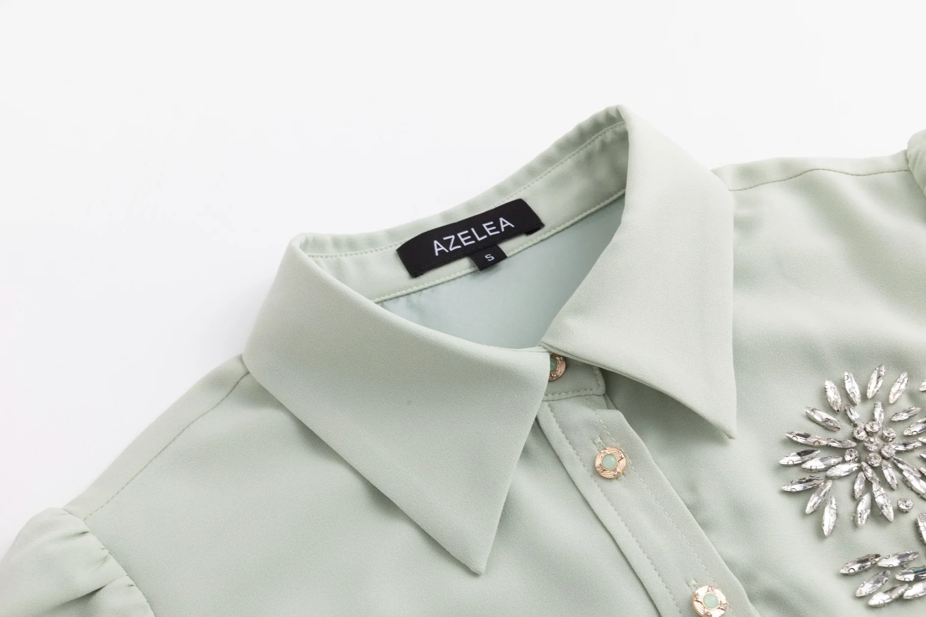 Pleated Shirt Top Diamond Flower Dress - Image 3