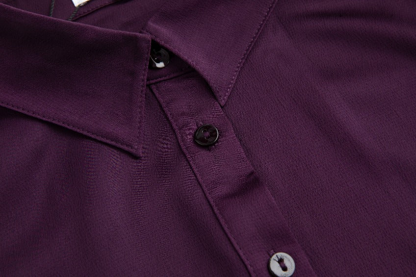 Plum Satin Blouse - Image 6