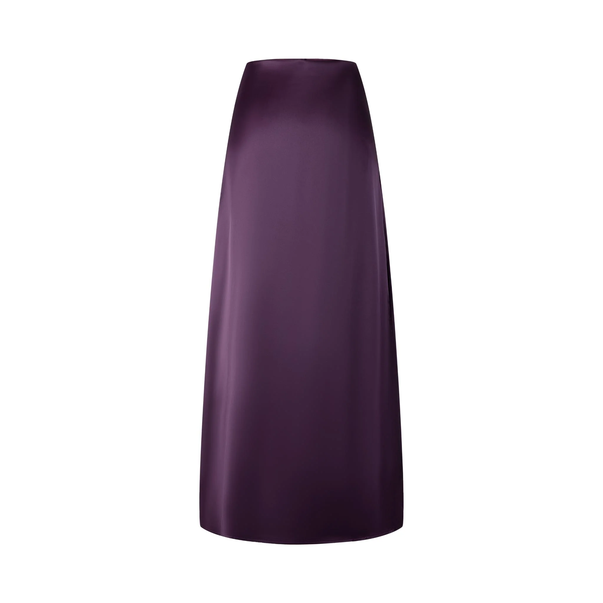 Plum Silk A-Line Skirt - Image 4