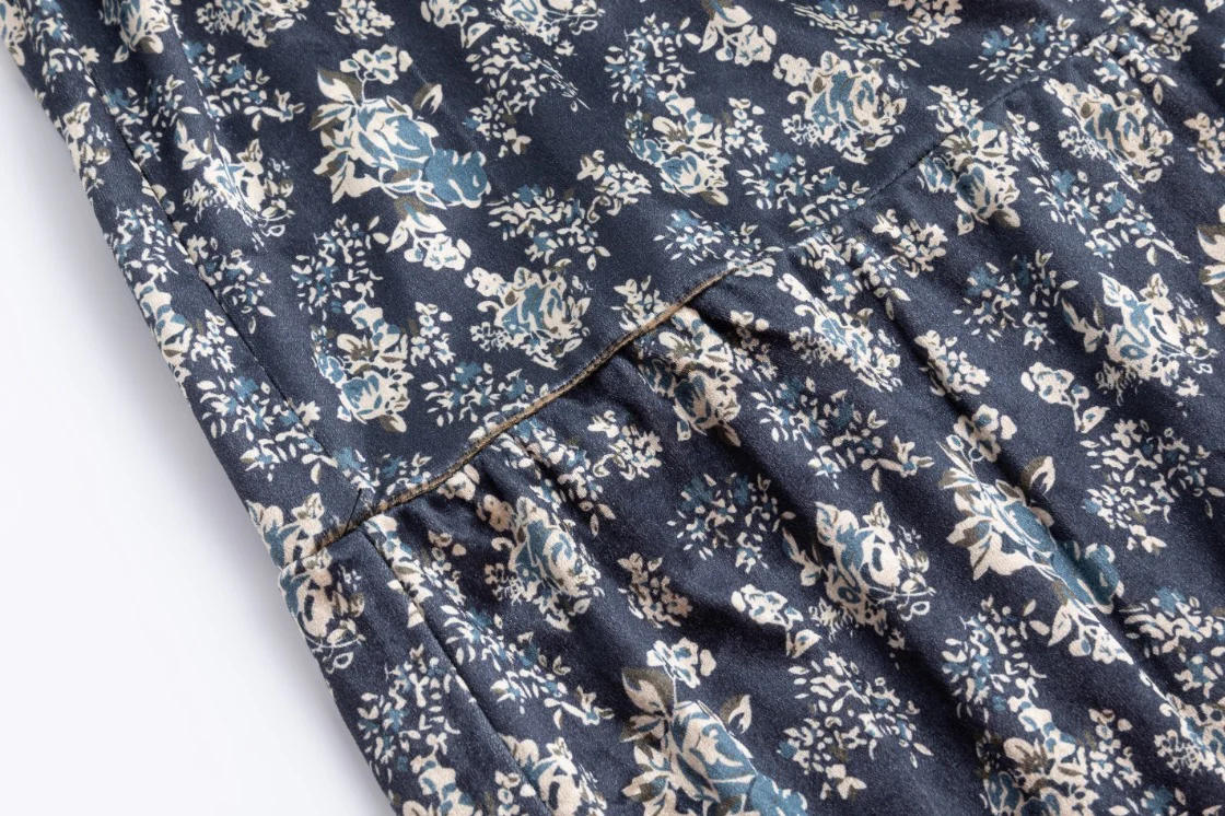 Printed Velvet Skirt With Smocked Waist Band - Image 5