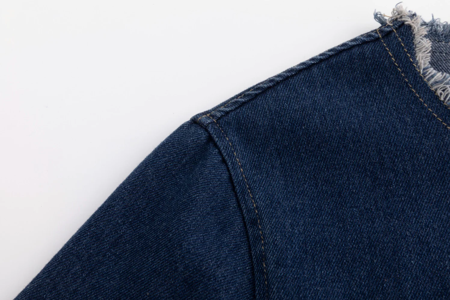 Ragged Edge Multi Pocket Denim Dress - Blue - Image 4