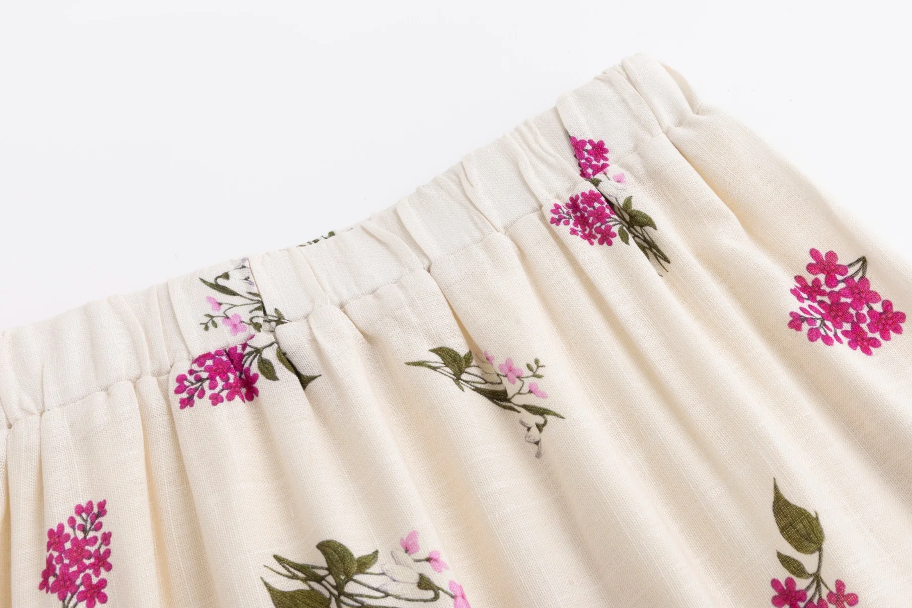 Raspberry Cluster Floral Skirt - Ivory - Image 5