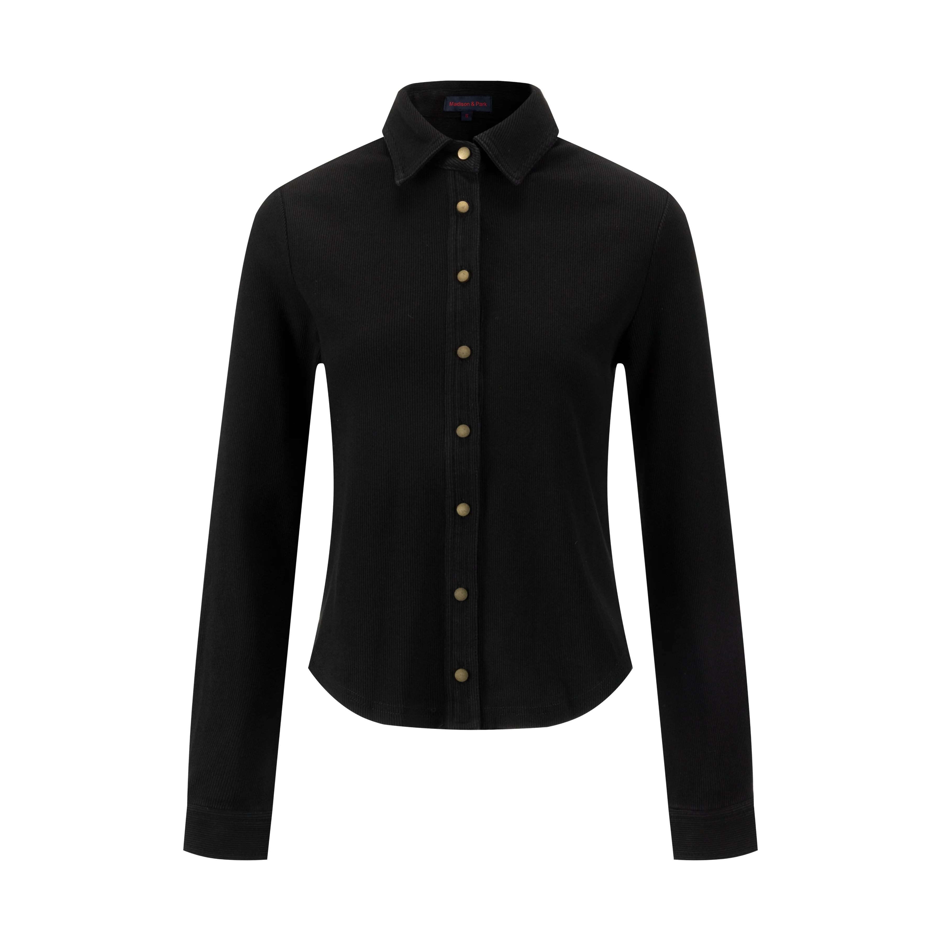 Ribbed Denim Shirt - Black - Image 2