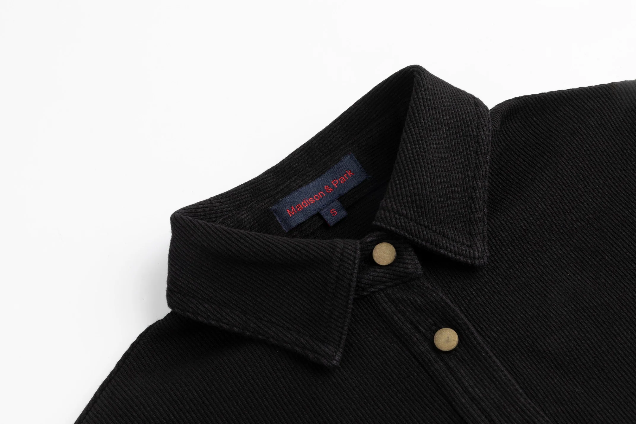 Ribbed Denim Shirt - Black - Image 4