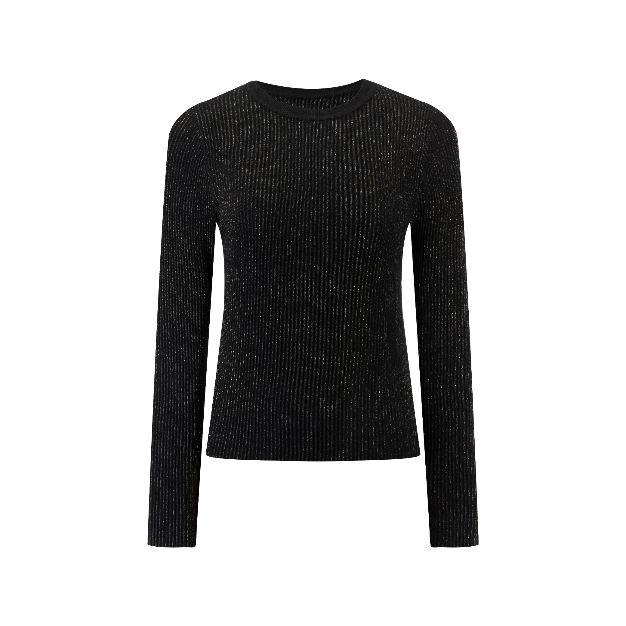 Ribbed Knit Metallic Shirt - Image 2