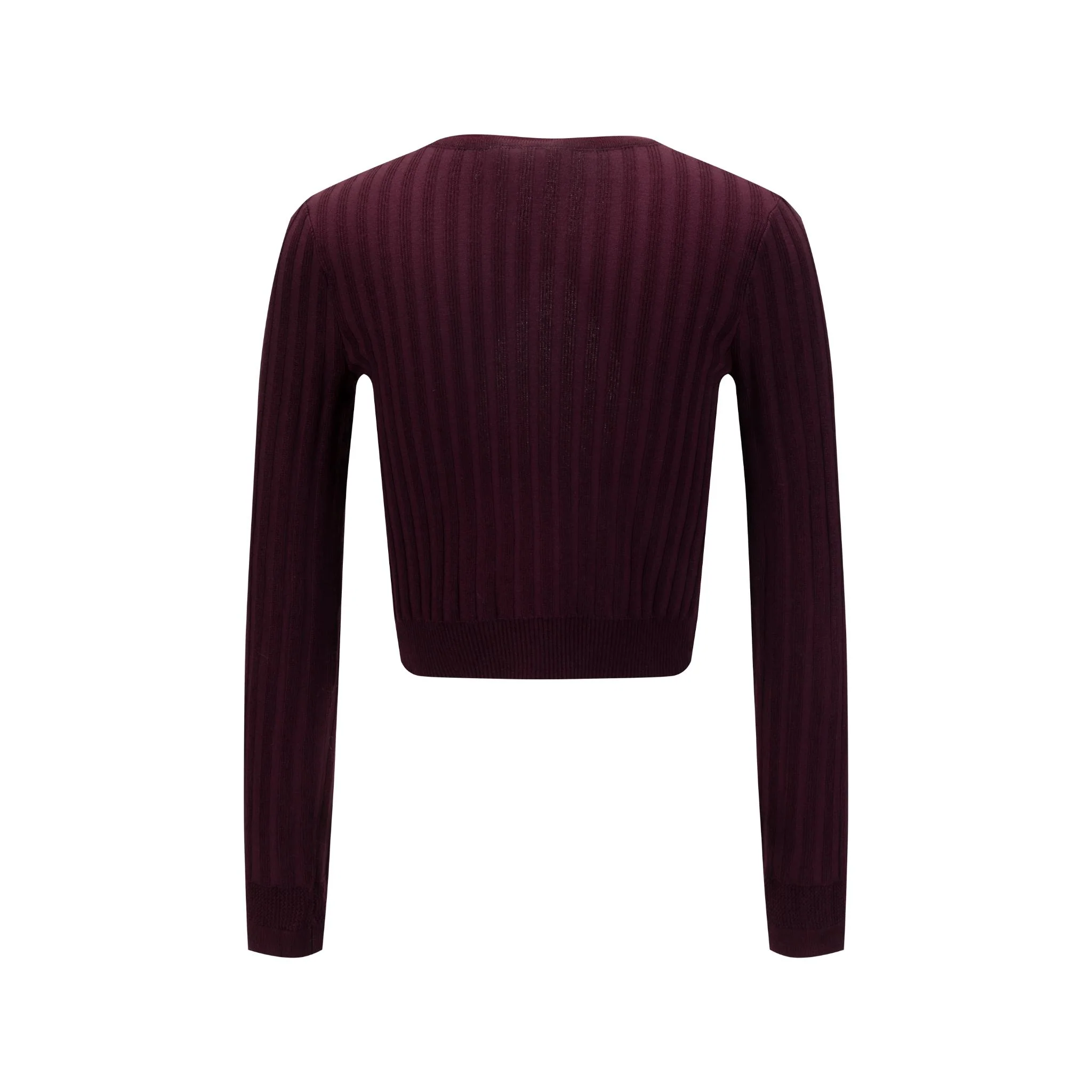 Ribbed Shrug - Burgundy - Image 2