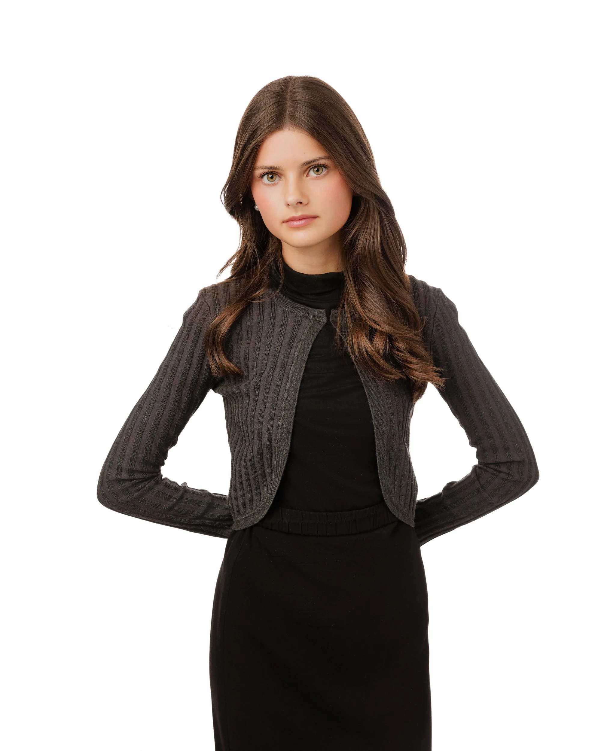 Ribbed Shrug - Gray - Image 3
