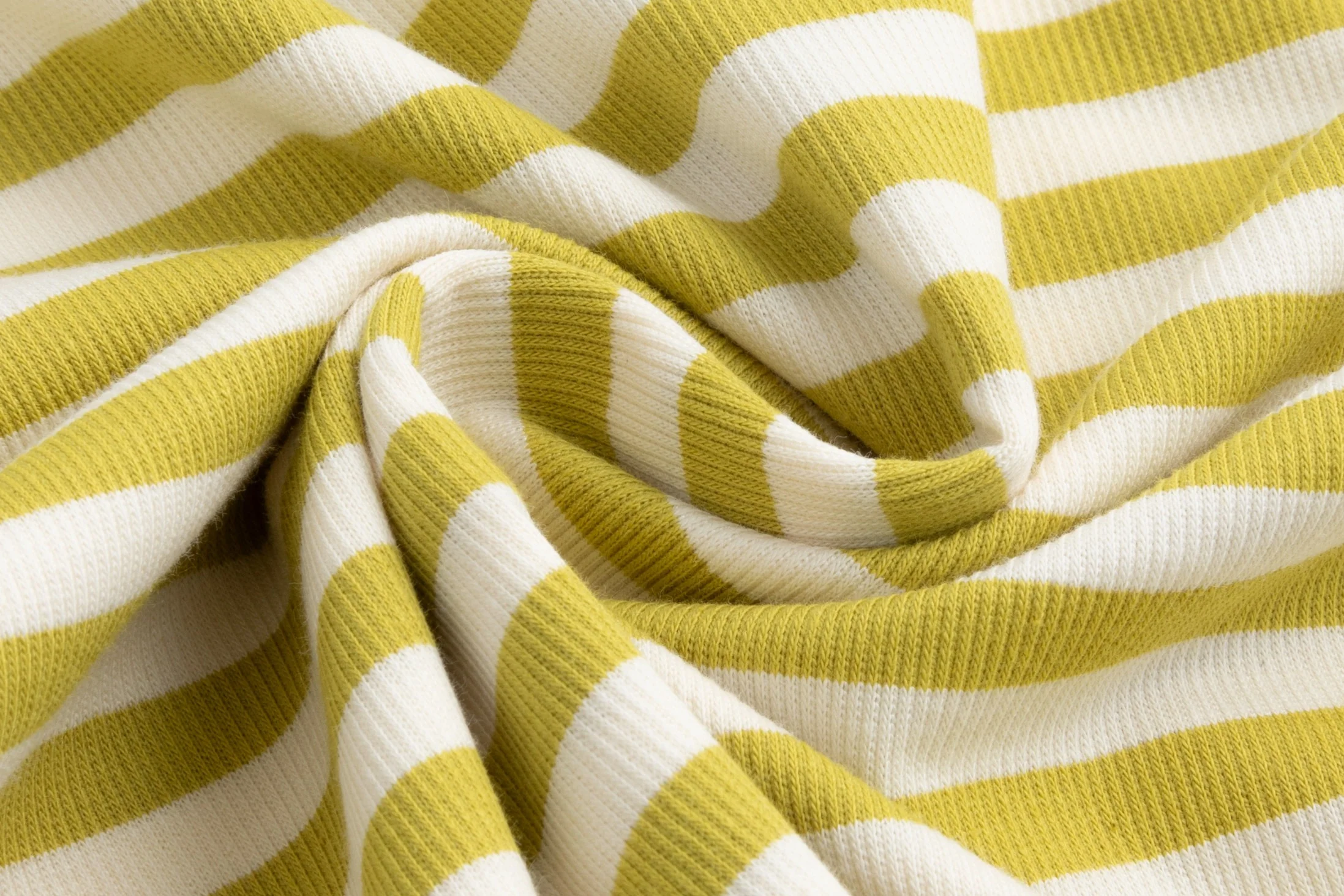 Ribbed V-Neck T-Shirt - Cream/Lime - Image 6