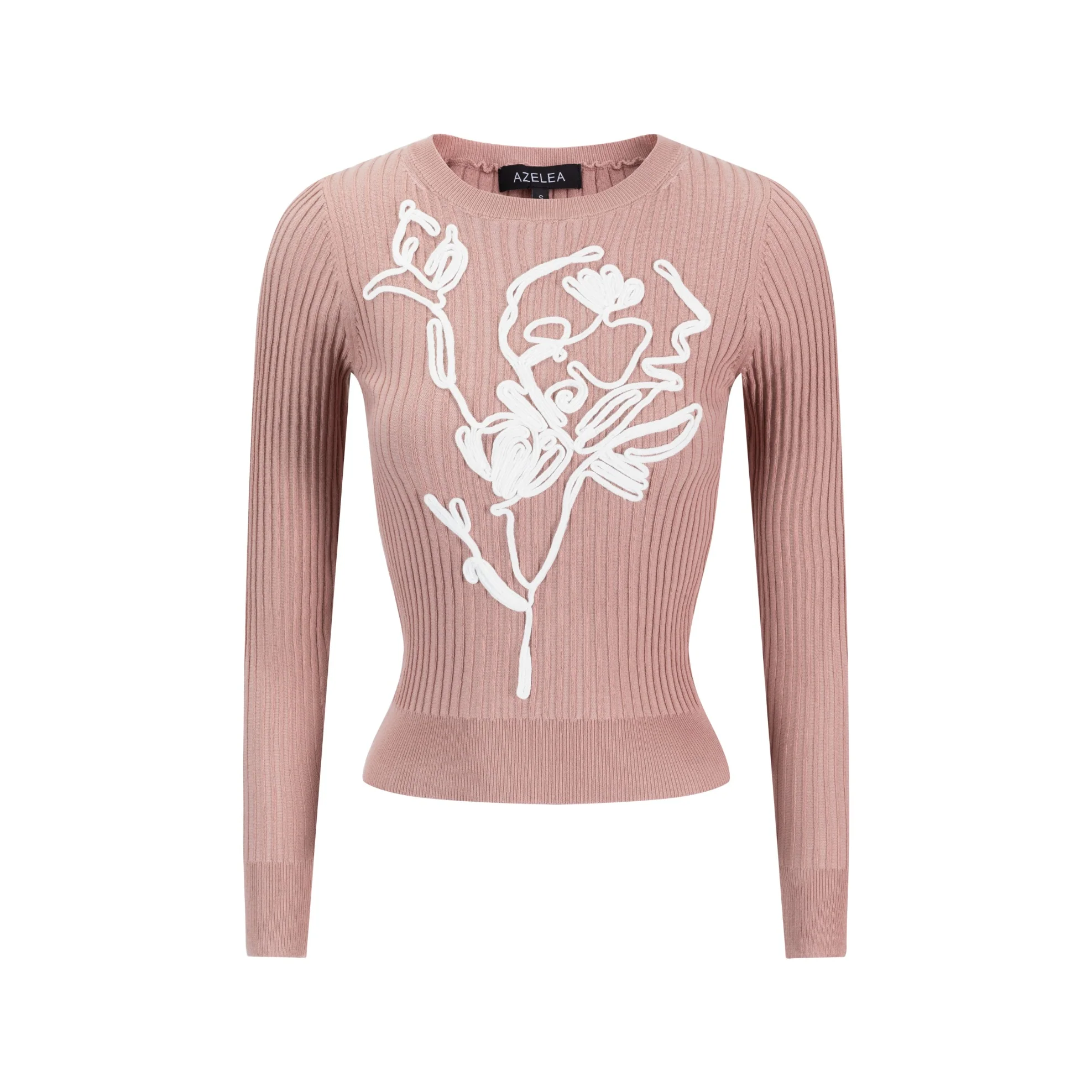 Rose Blush Sweater With White Floral - Image 2