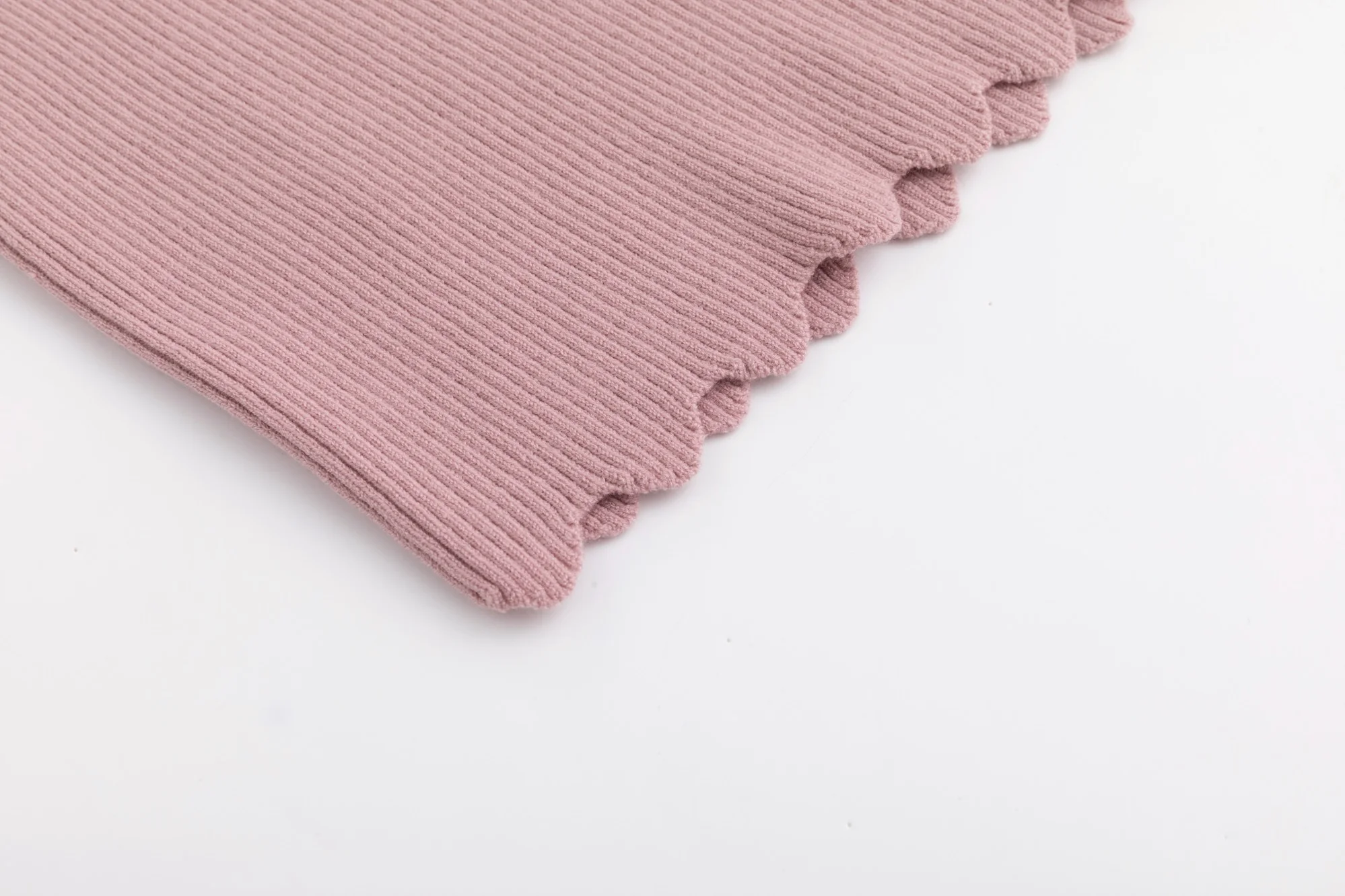Scalloped Basic Sweater - Pink - Image 5