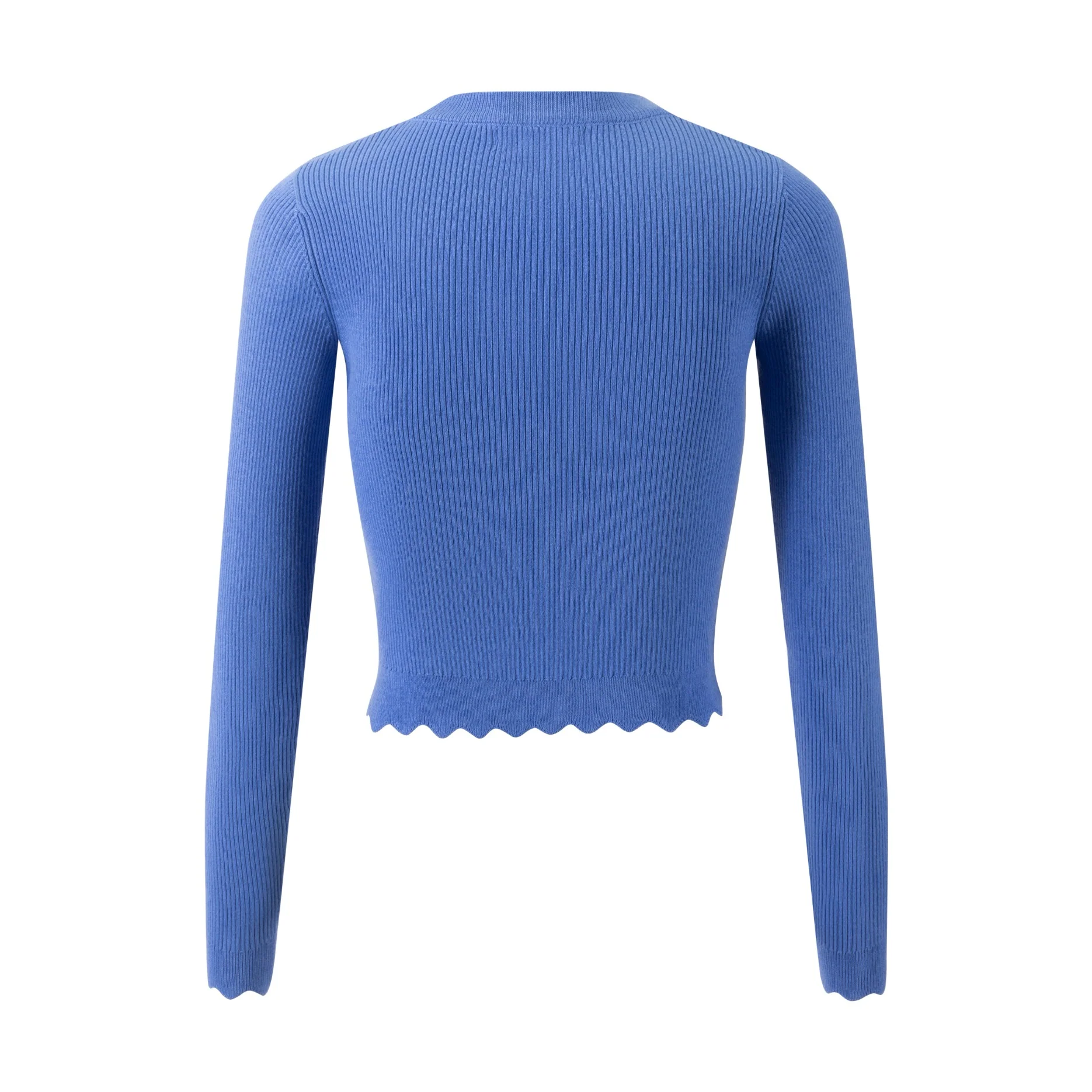 Scalloped Knit Top - Blue - Image 3