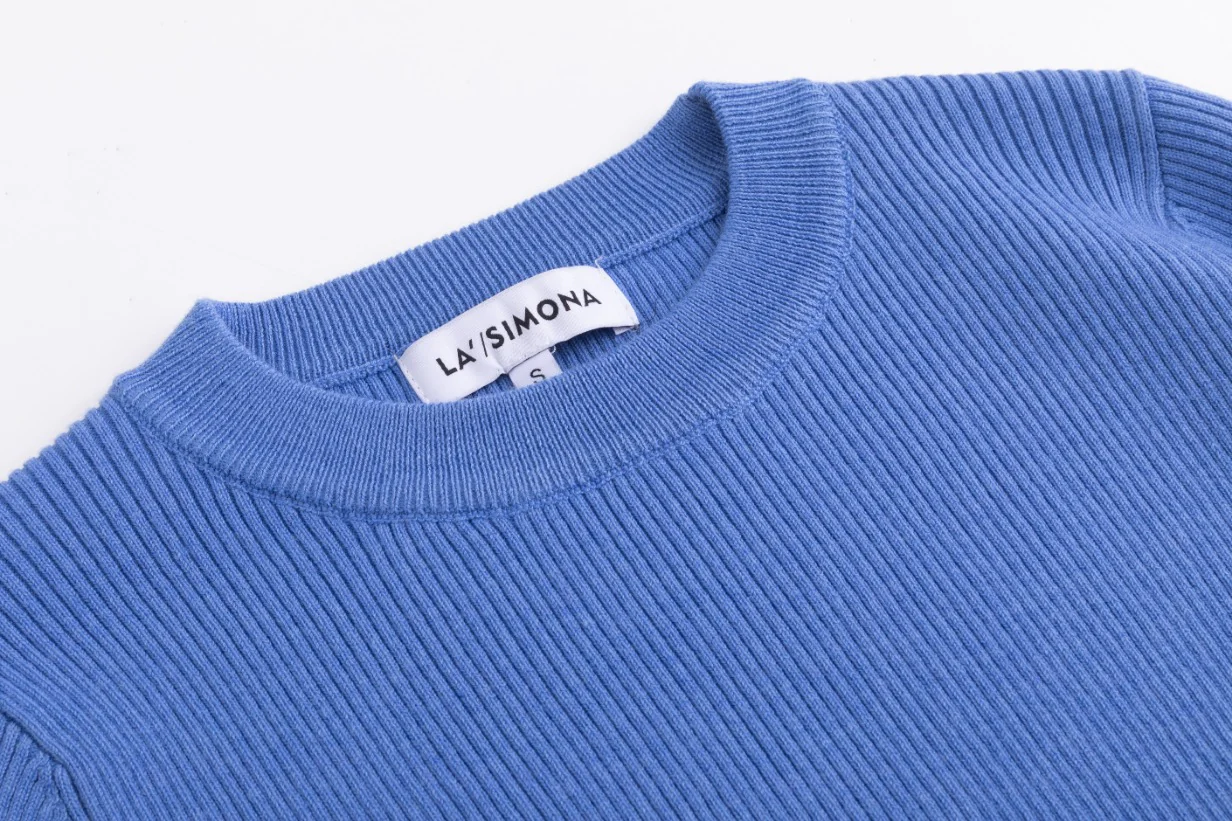 Scalloped Knit Top - Blue - Image 4