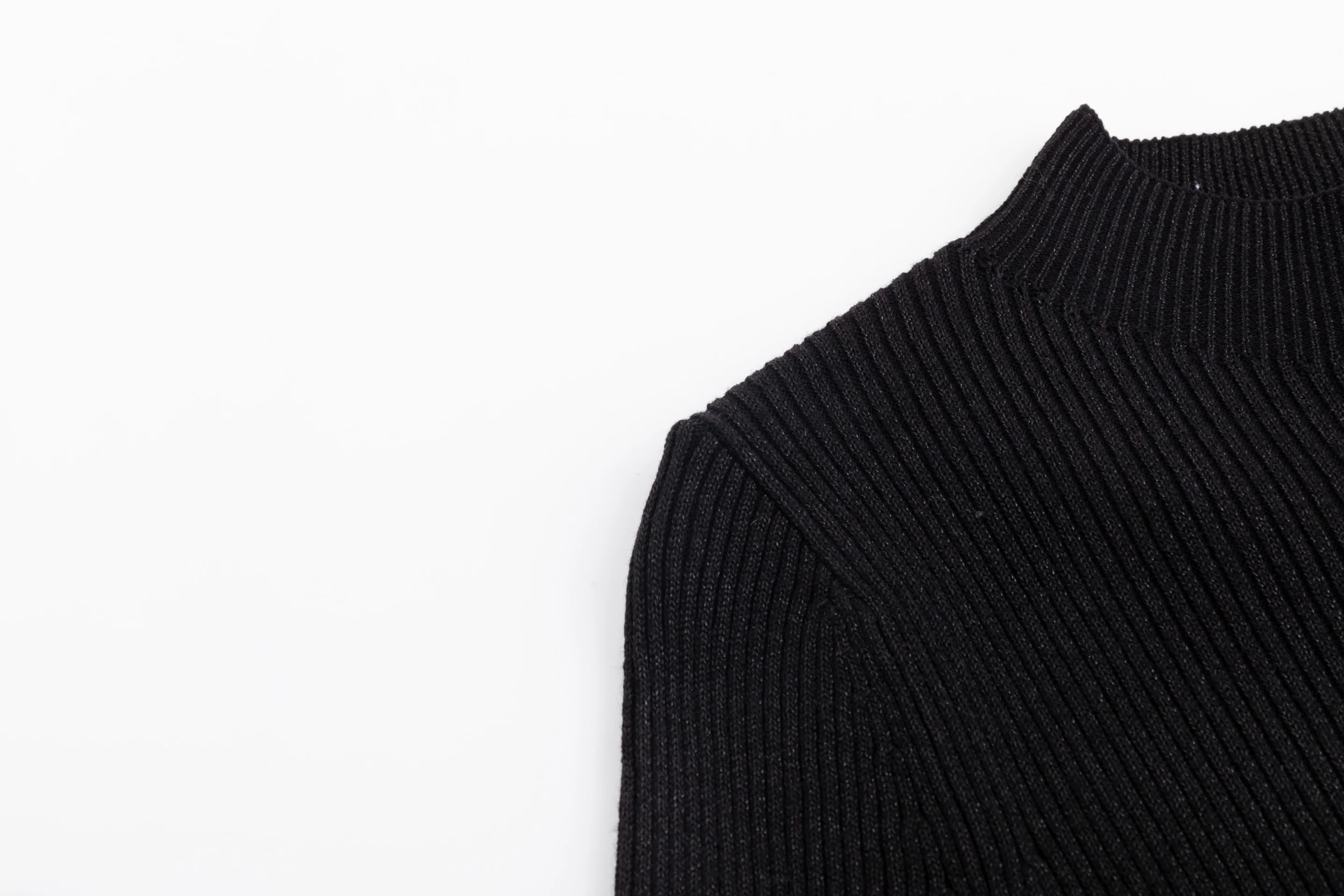 Shimmery Mock Neck Top - Black - Image 5