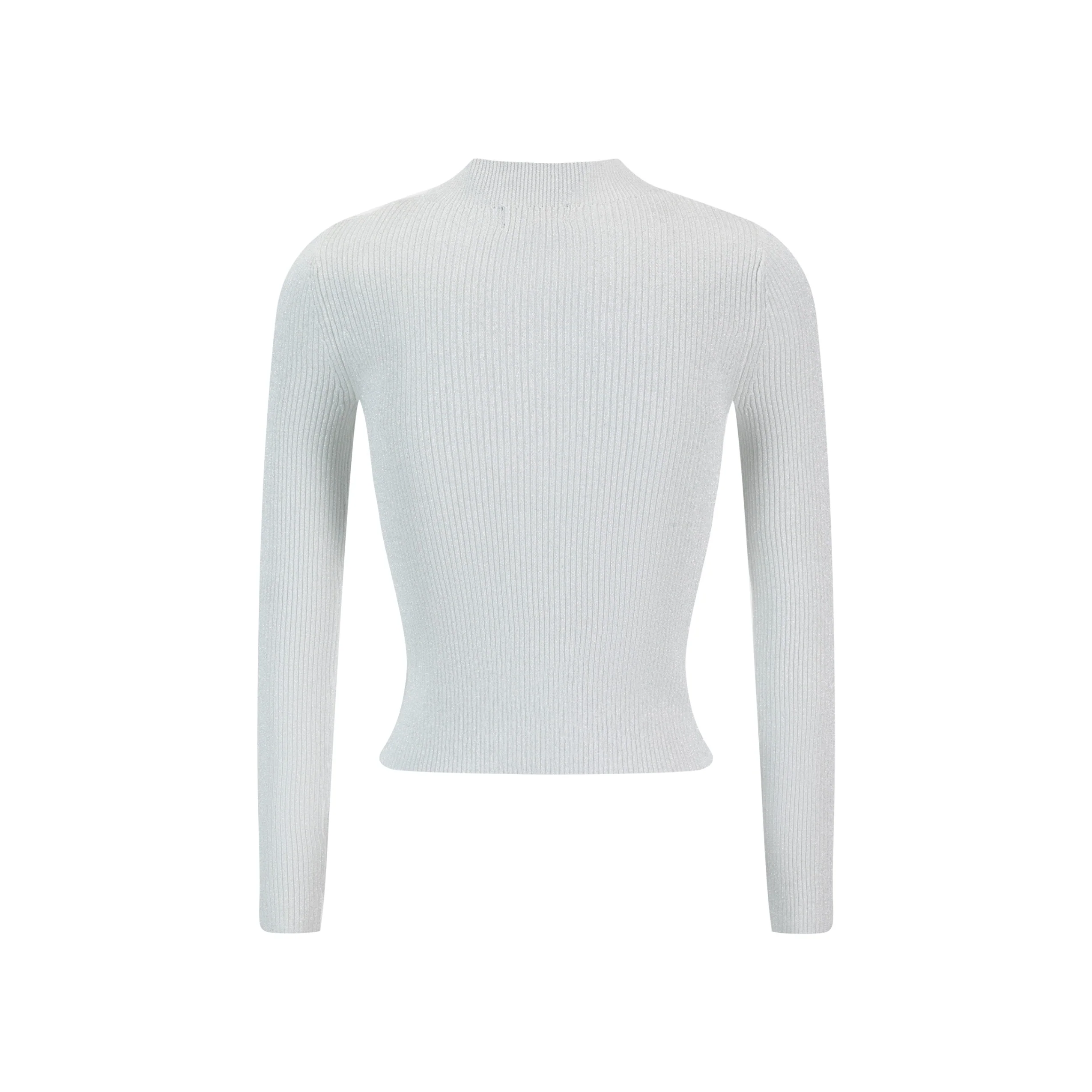 Shimmery Mock Neck Top - Silver - Image 3