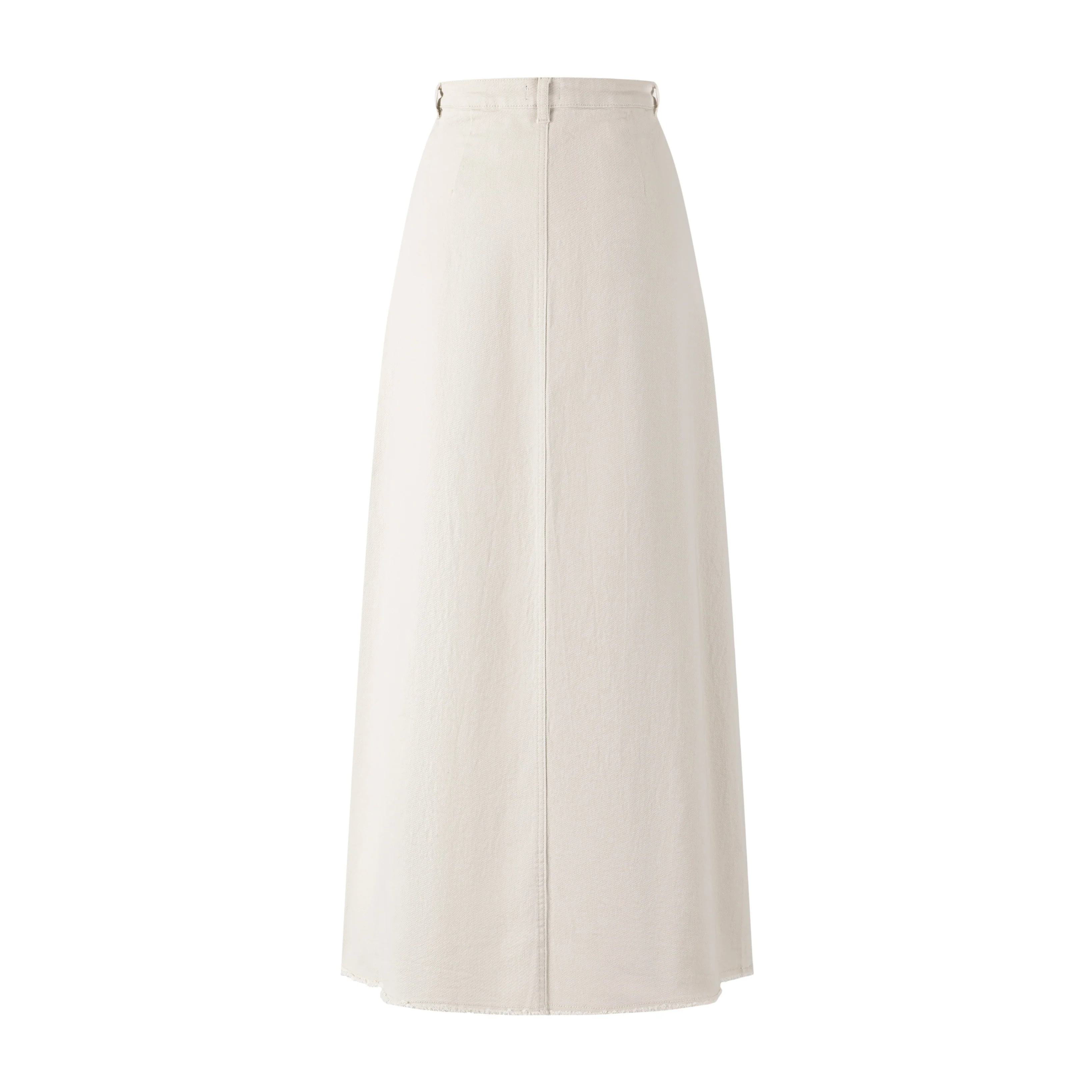 Side Frayed Denim Skirt - Black Denim - Image 3