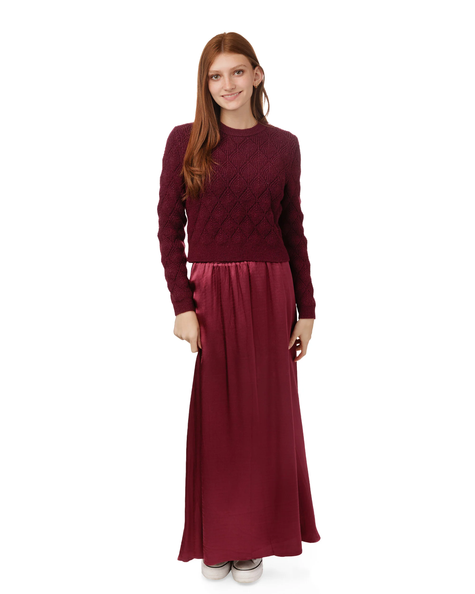 Silk Skirt - Burgundy - Image 3