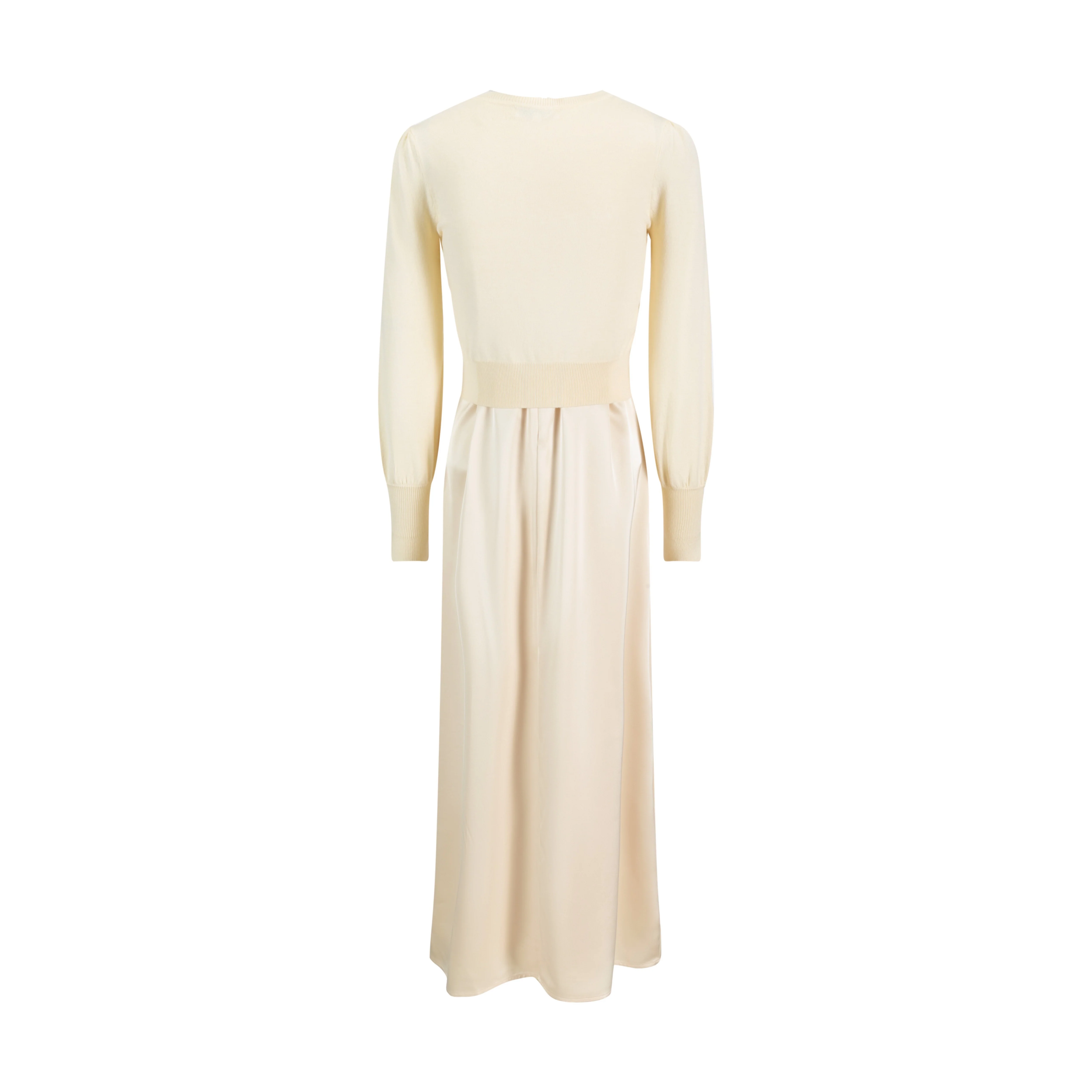 Slip Dress With Knit Cardigan - Pale Yellow - Image 3