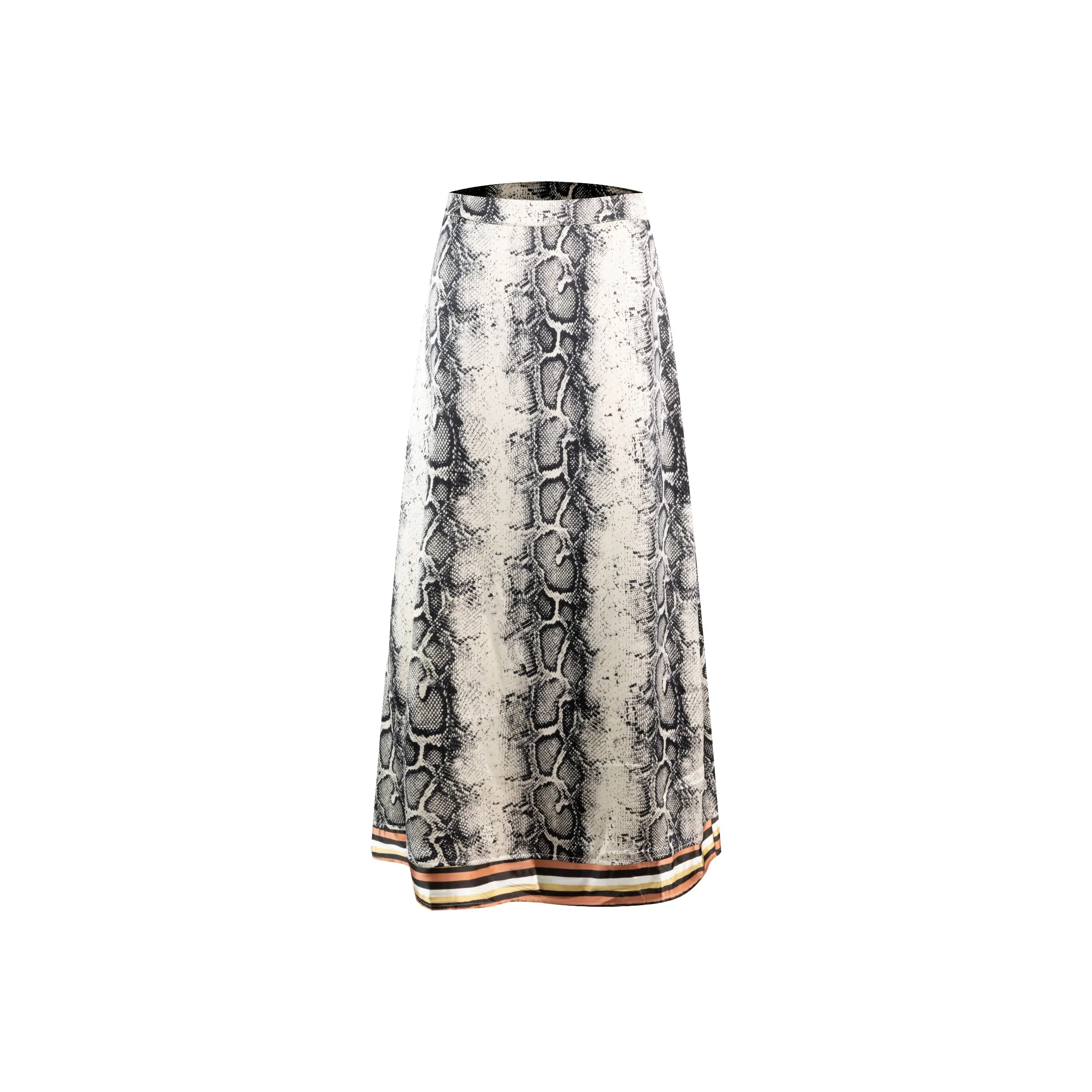 Snake Printed Satin Skirt - Image 2