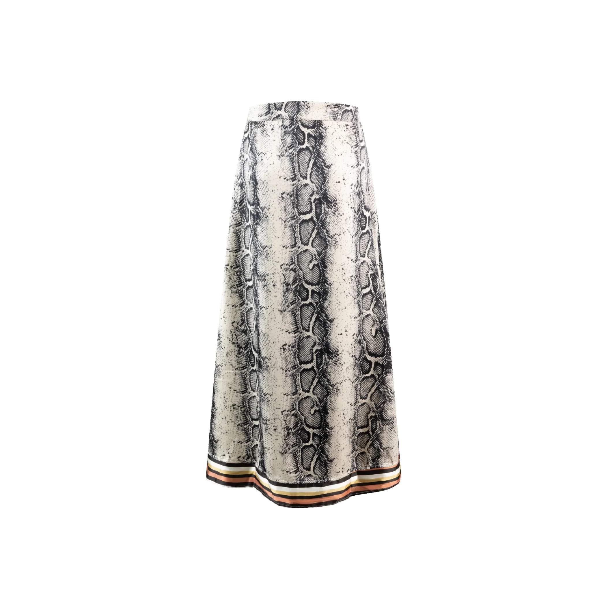 Snake Printed Satin Skirt - Image 3