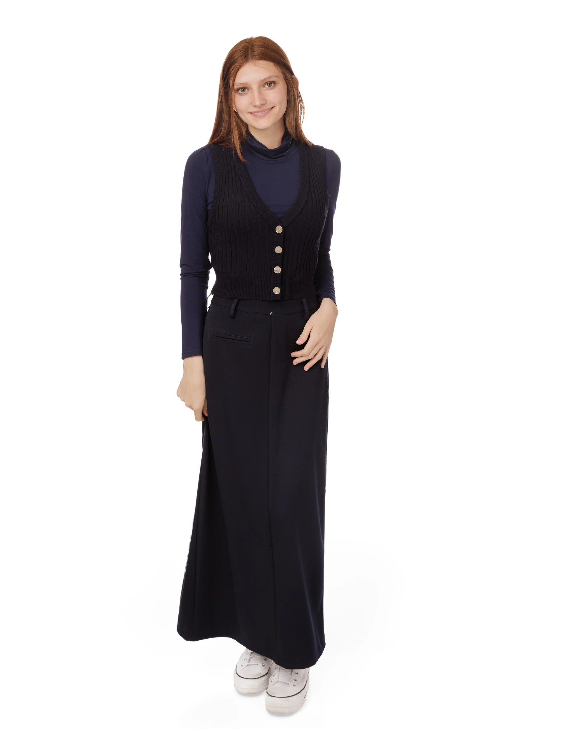 Straight Skirt - Navy - Image 3