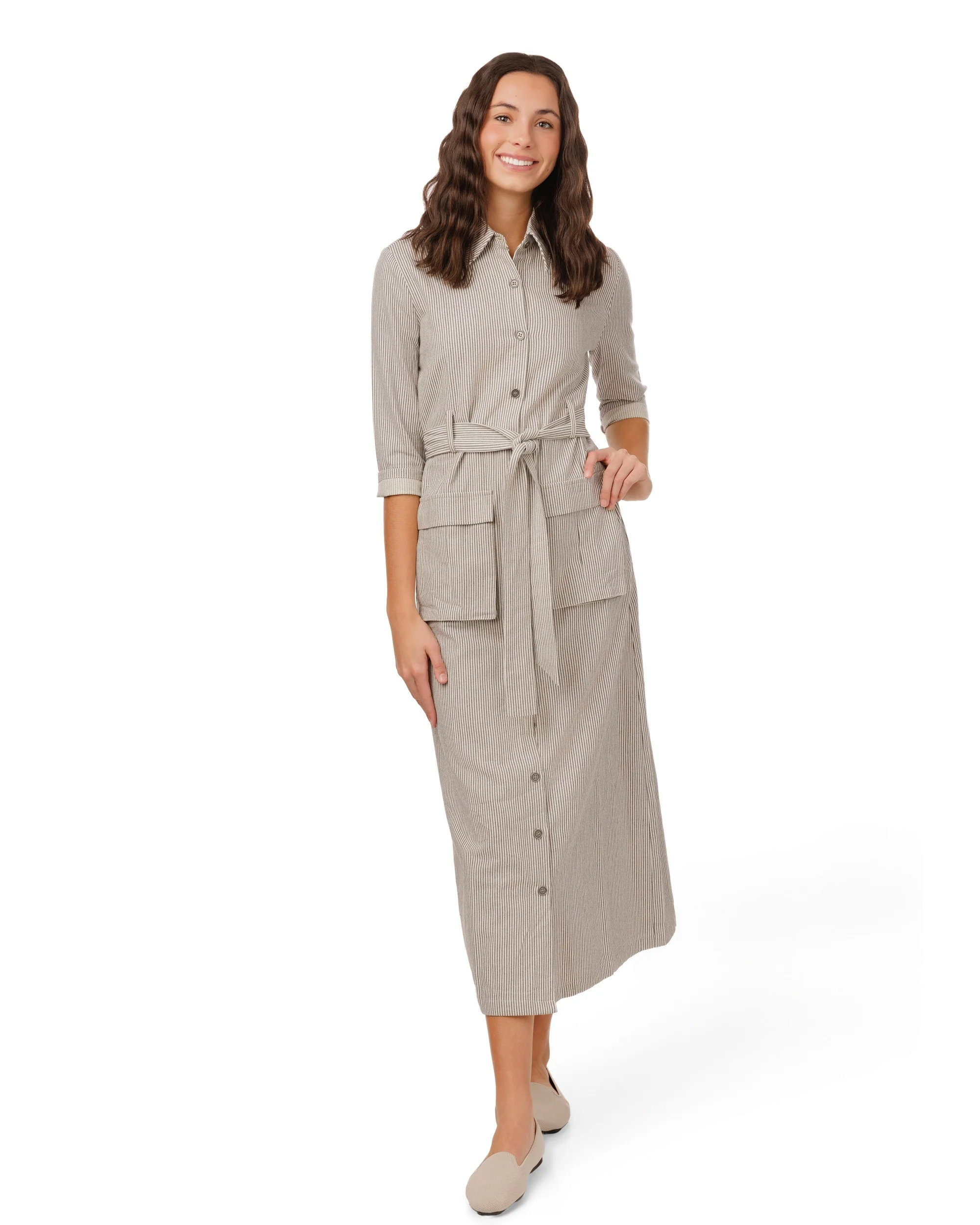 Stripe Pocket Dress - Black And White - Image 4