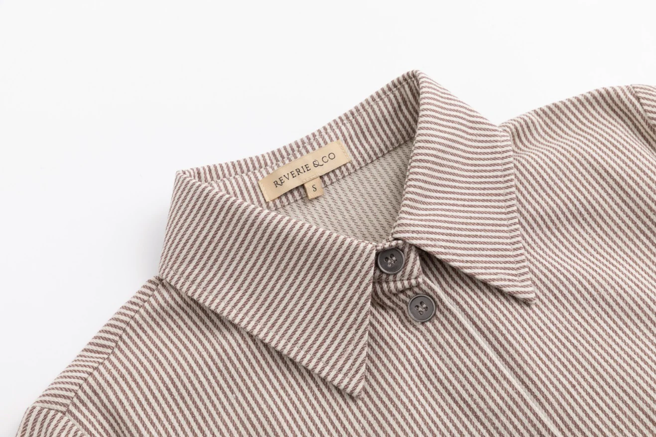 Stripe Pocket Dress - Rust And White - Image 4