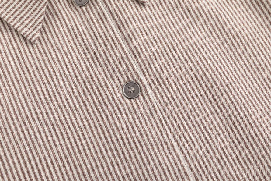 Stripe Pocket Dress - Rust And White - Image 5