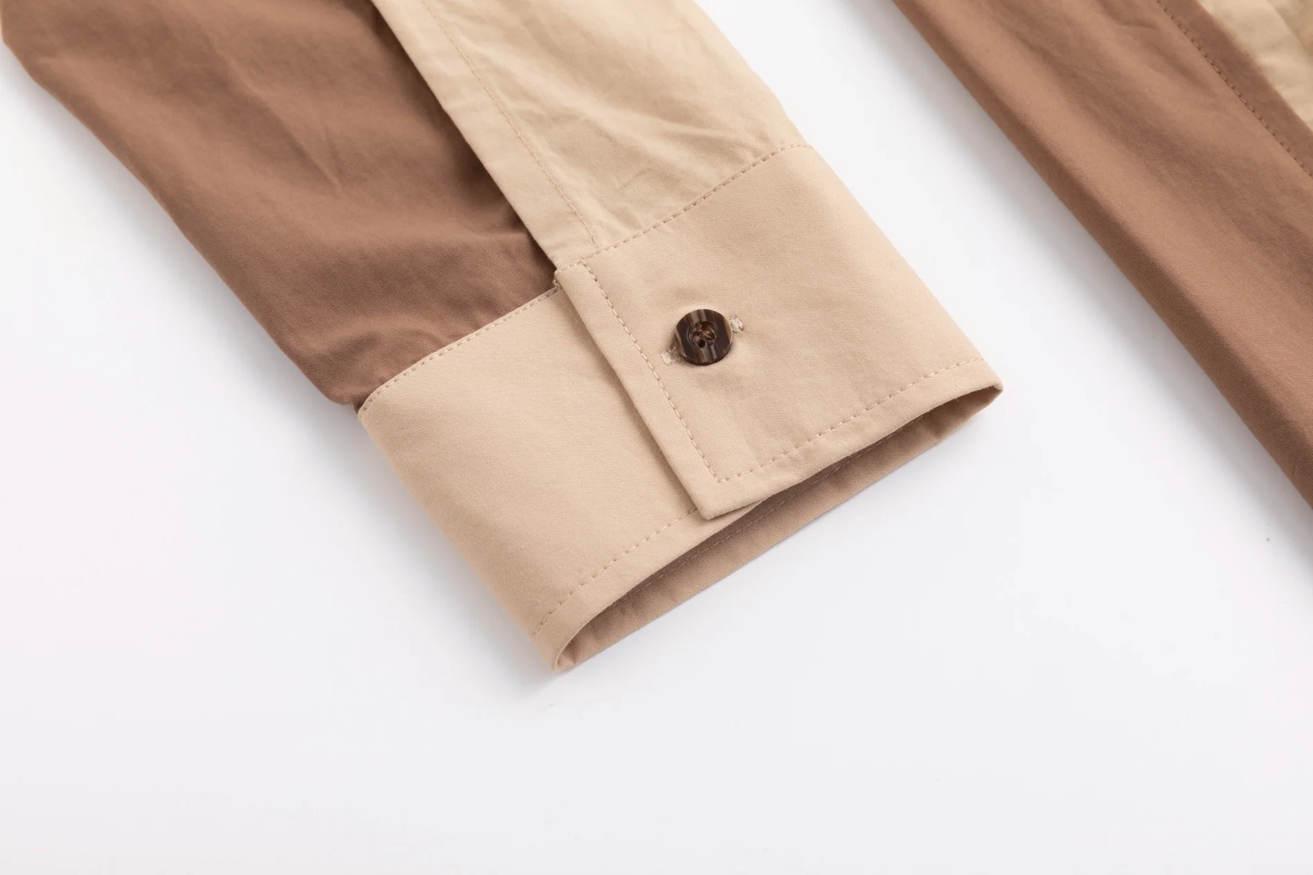 Tan And Brown Cotton Dress - Image 4