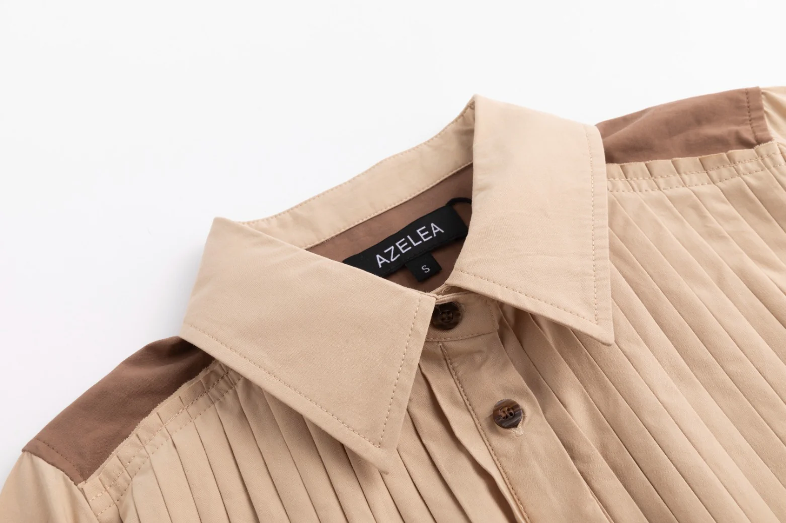 Tan And Brown Cotton Dress - Image 5