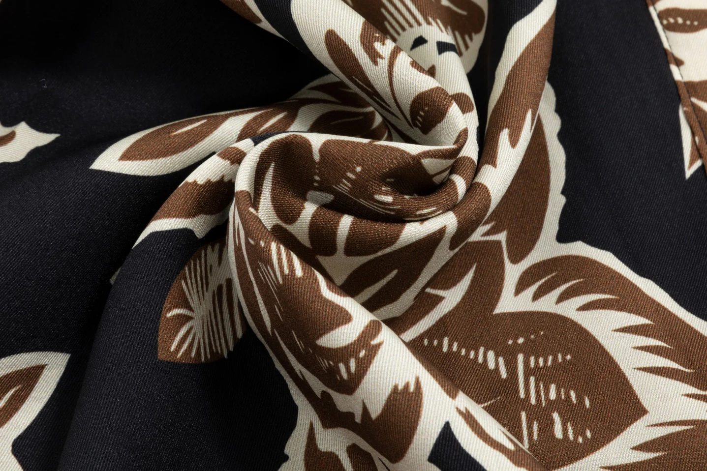 Big Flower Printed Shirt Dress - Tan - Image 8