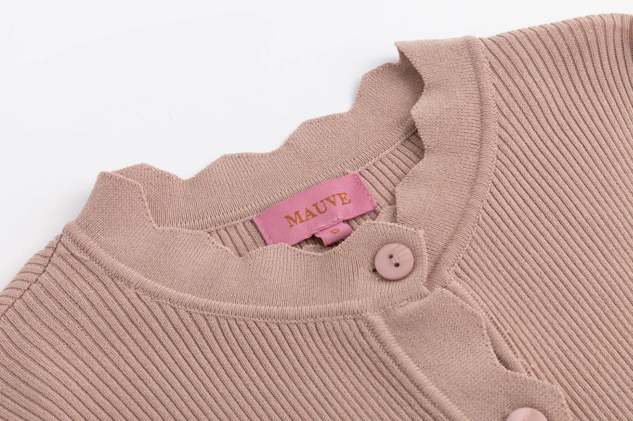 Tank With Attached Cardigan - Mauve - Image 4