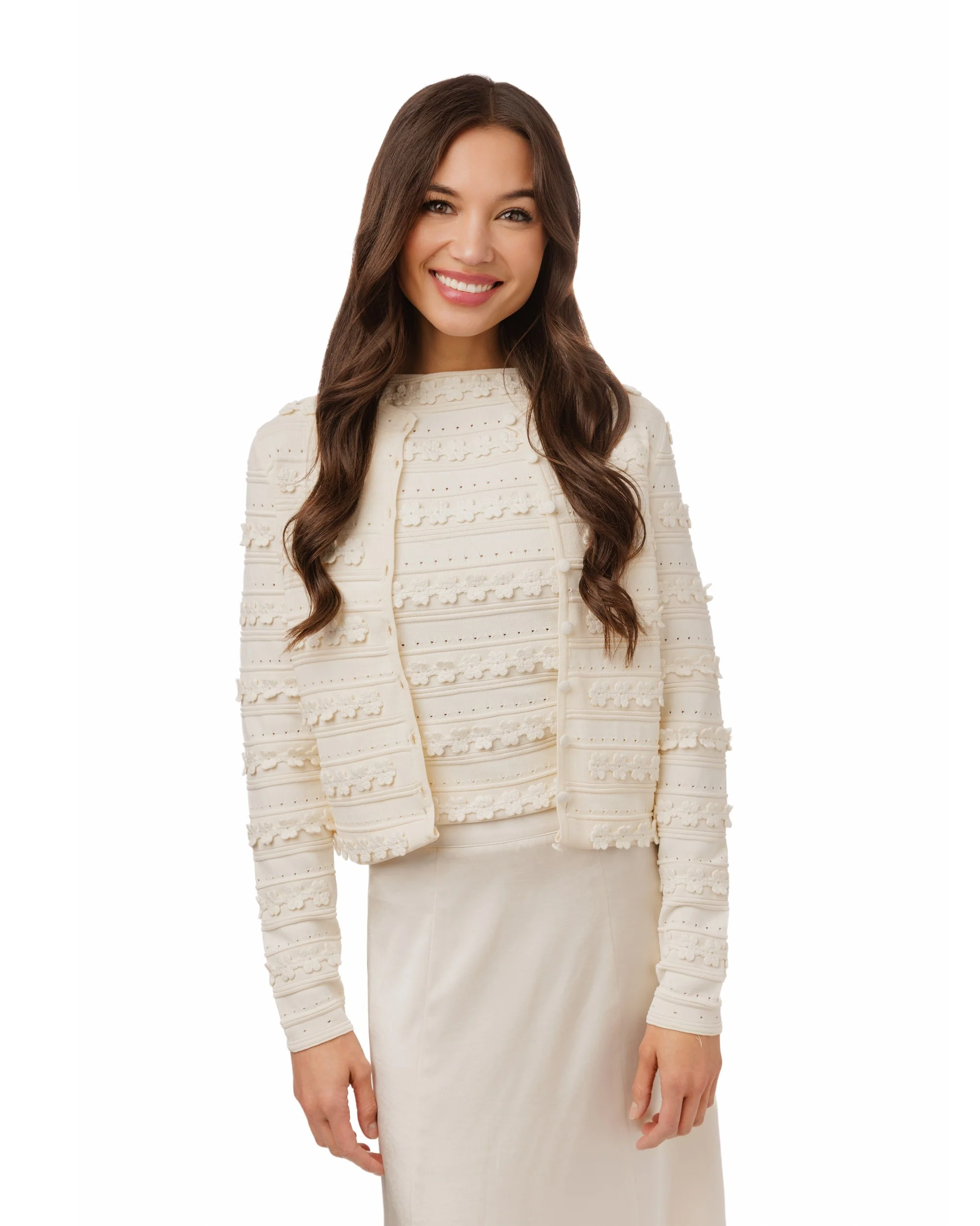 Textured Knit Tank Top - Ivory - Image 2