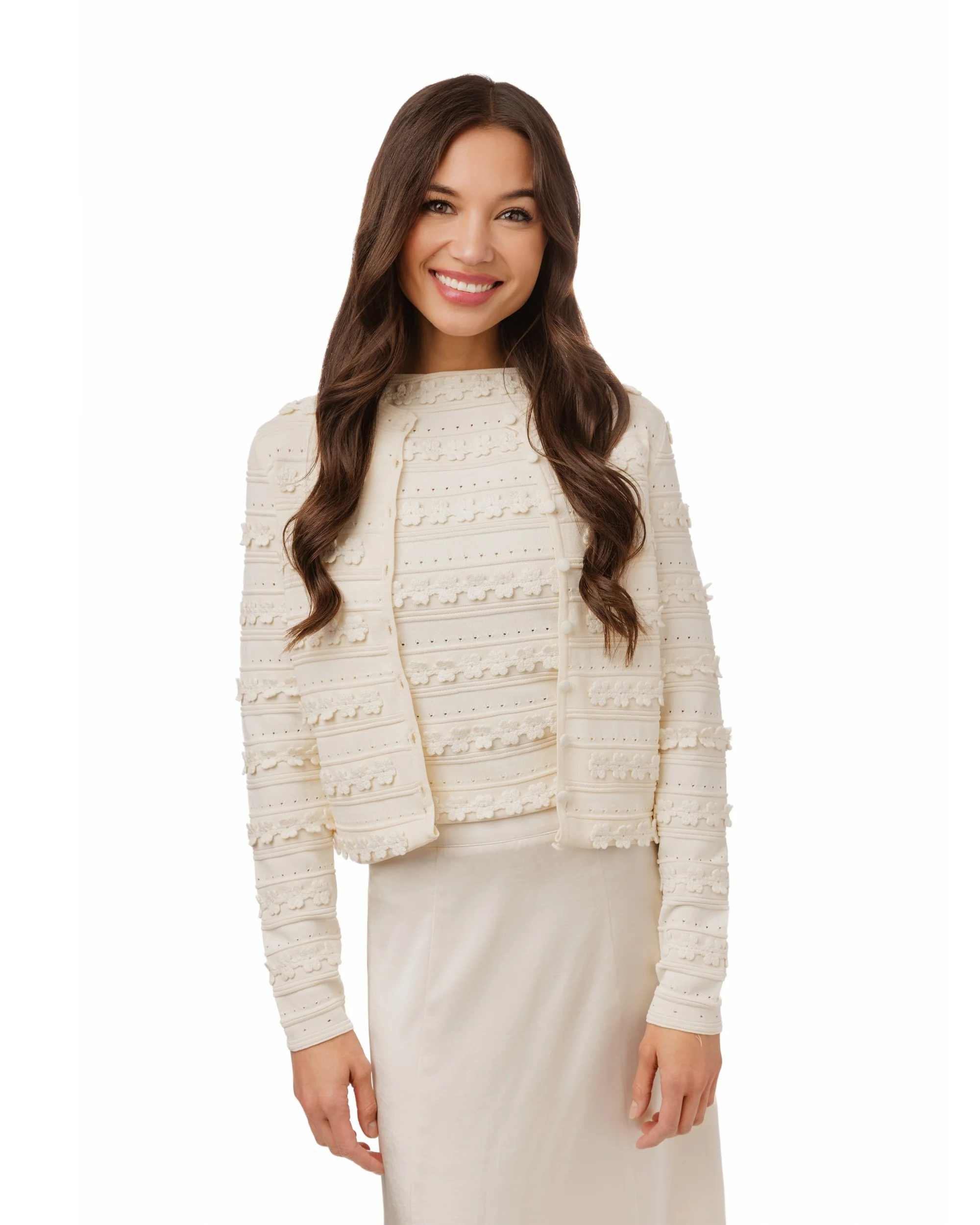 Textured Knit Tank Top - Ivory - Image 3