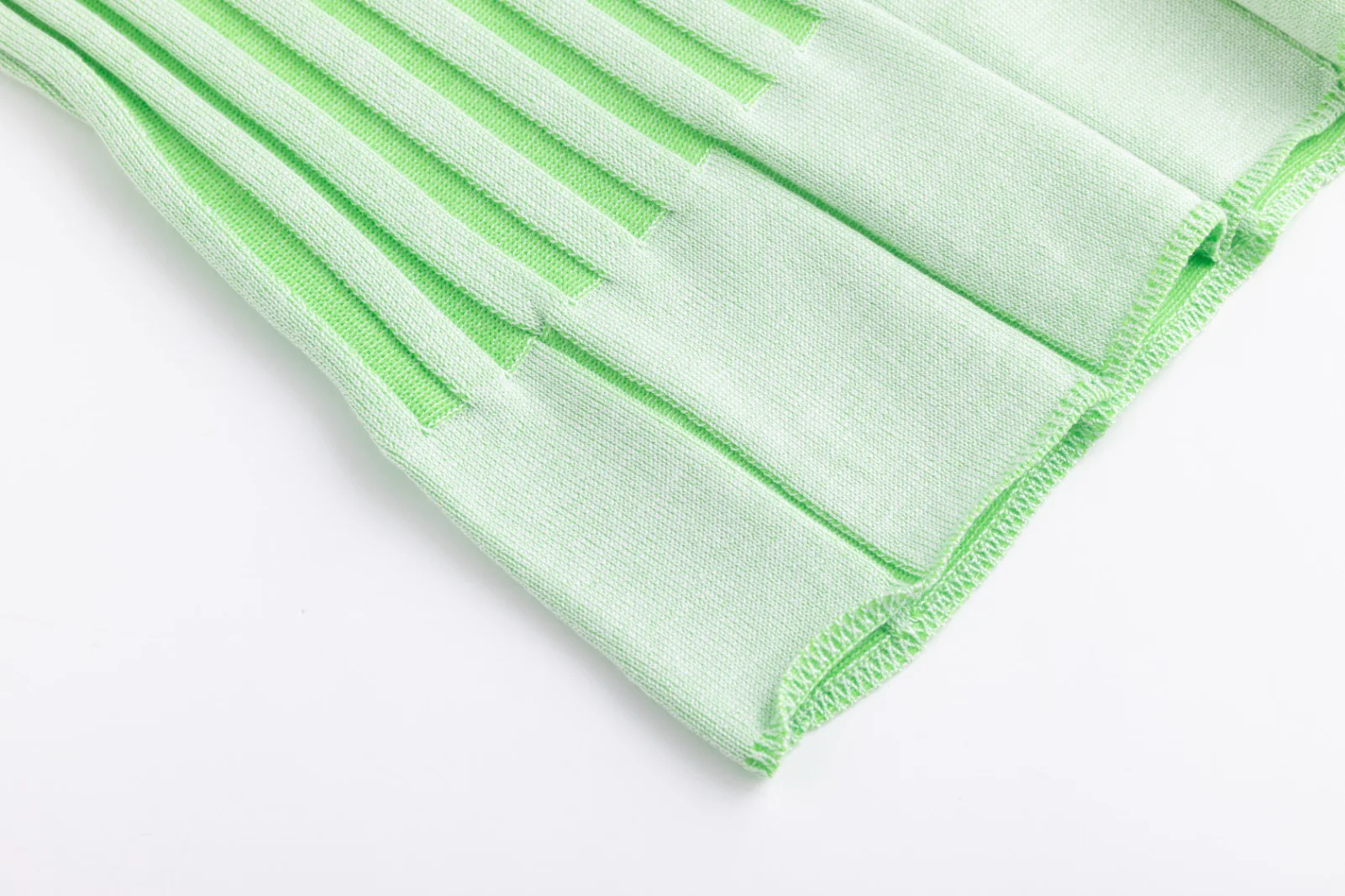 Textured Stripes Knit Top - Green - Image 6