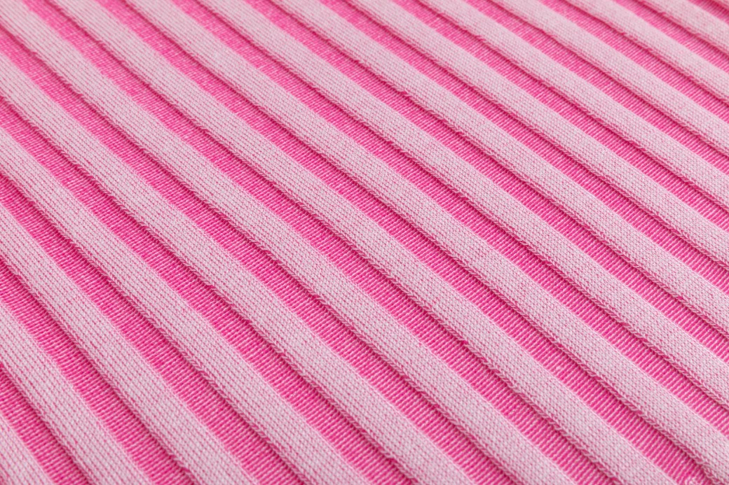 Textured Stripes Knit Top - Hot Pink - Image 5